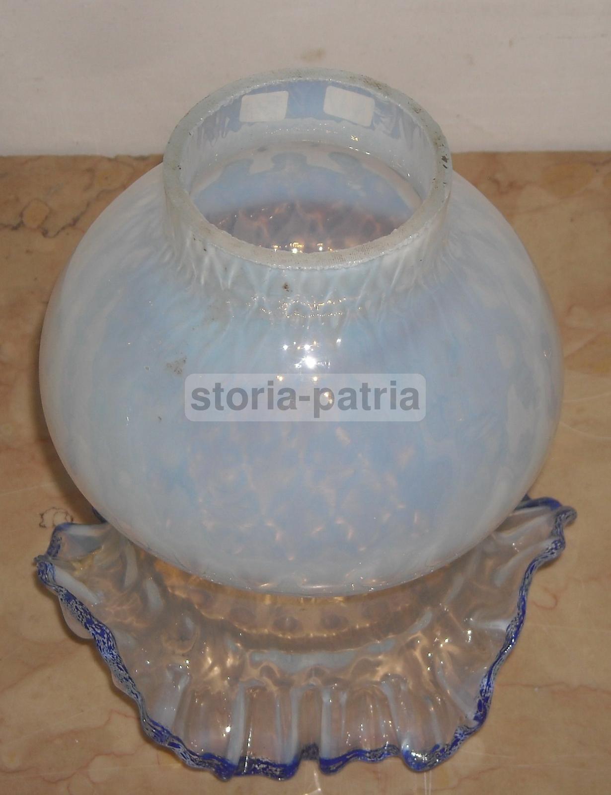 Antica Coppa Per Lampada, Decorativo Vetro, Utilissima, Liberty, Bella Colorazione immagine 5