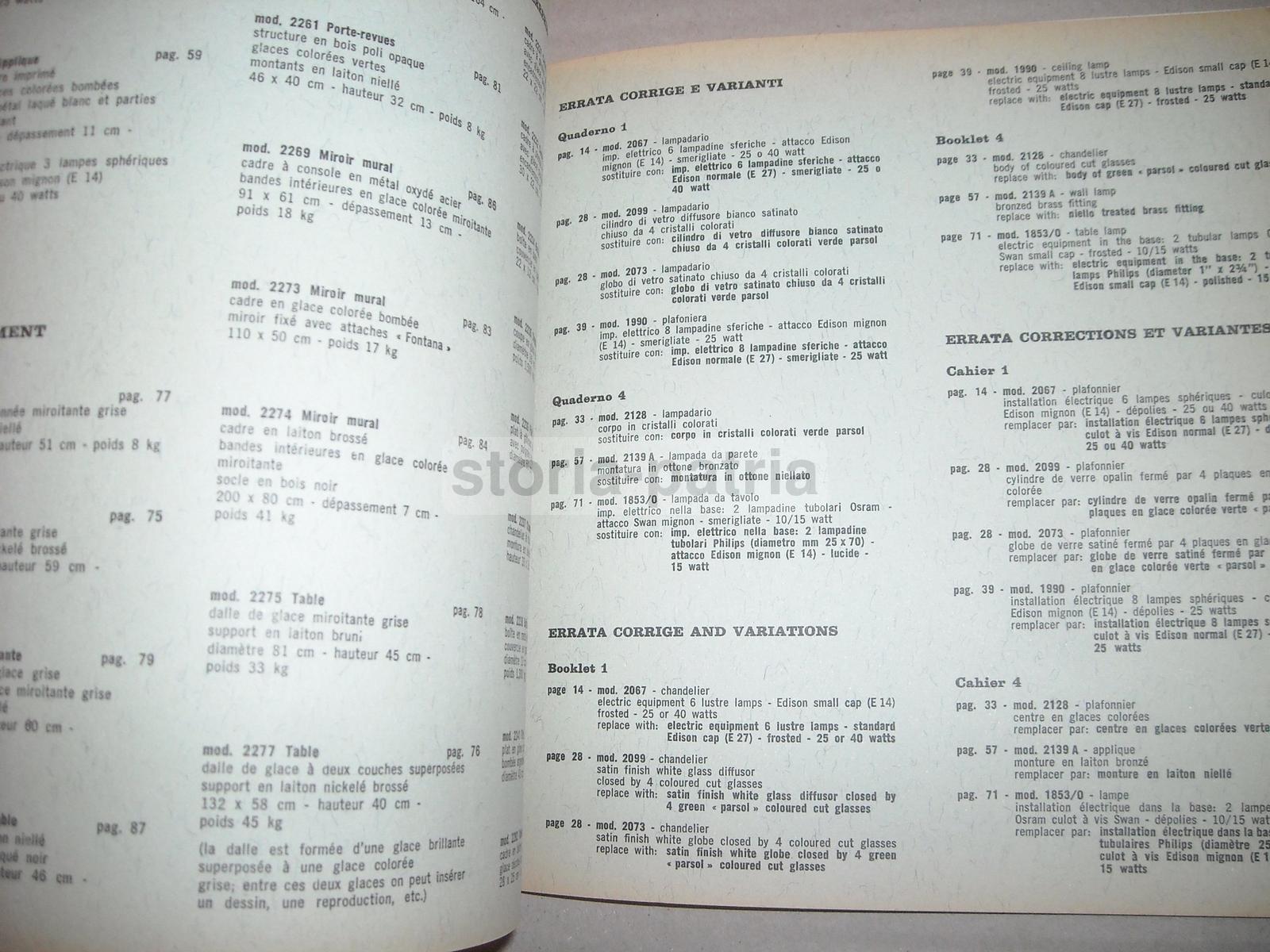 Arte Vetraria, Vetro, Vetri Artistici, Lampade, Cristalli, Fontana Arte, Raro Catalogo immagine 17