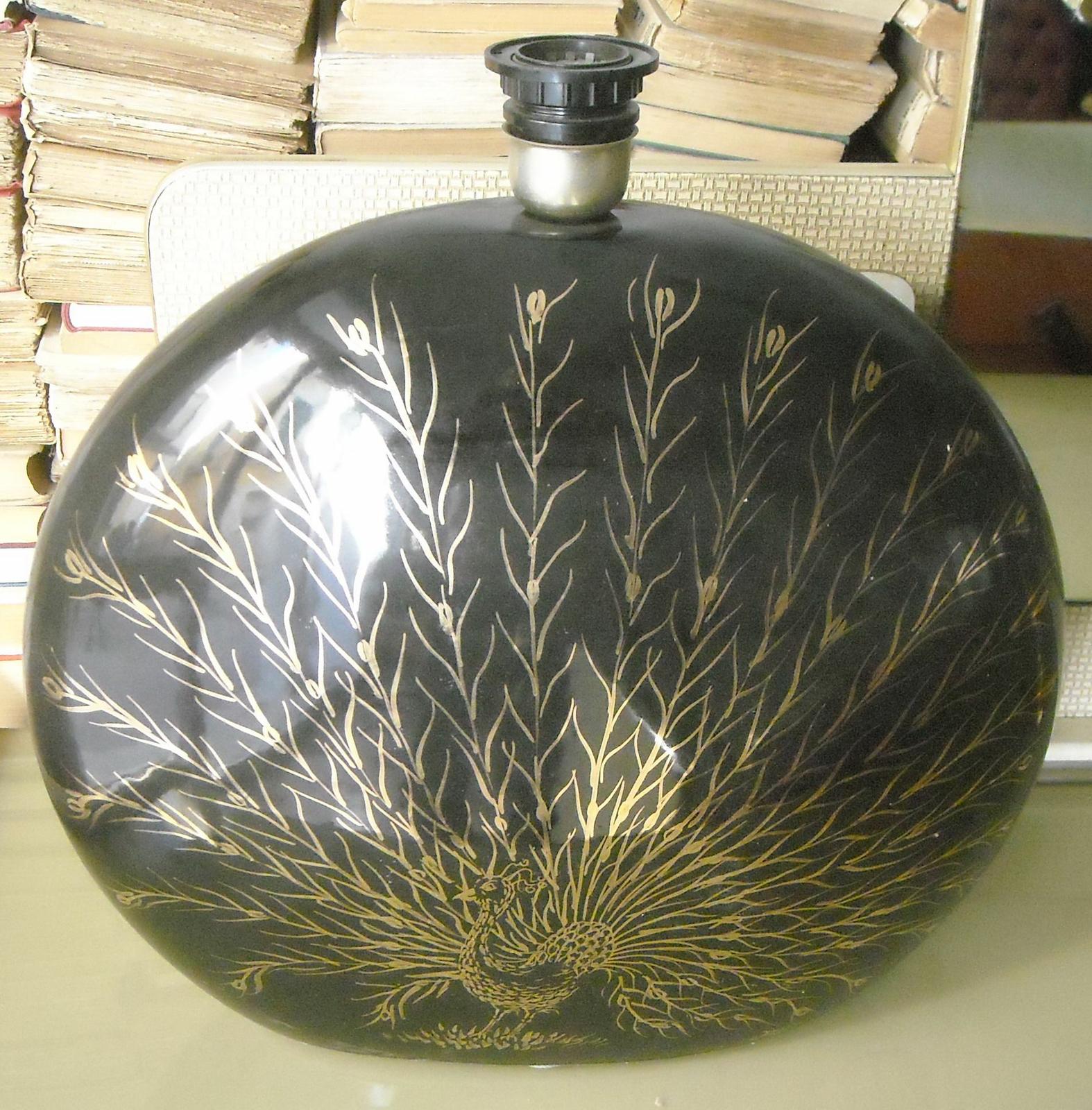 Bella Decorativa Lampada Da Tavolo, Decoro Con Pavone, Ceramica Dipinta, Afrodite immagine 6