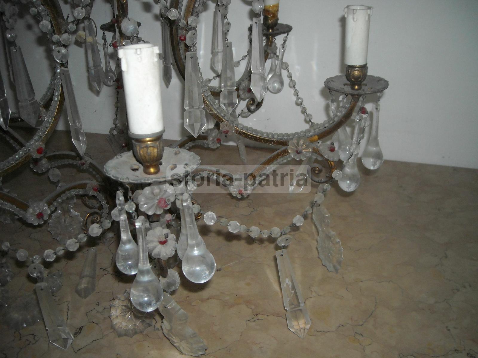 Bellissimo Grande Lampadario, Decorativo Ed Elegante, Antico, Utilissimo, d'Epoca immagine 4