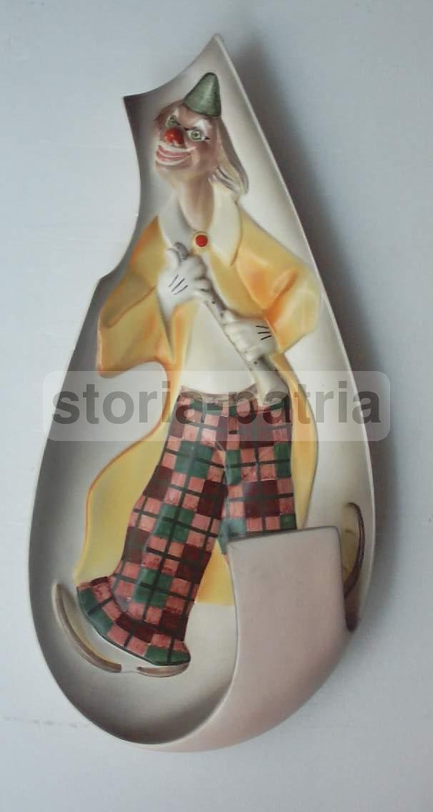 Ceramica Cia Manna, Circo, Clown Percy, Decorativa Lampada d'Epoca, Da Collezione immagine 3