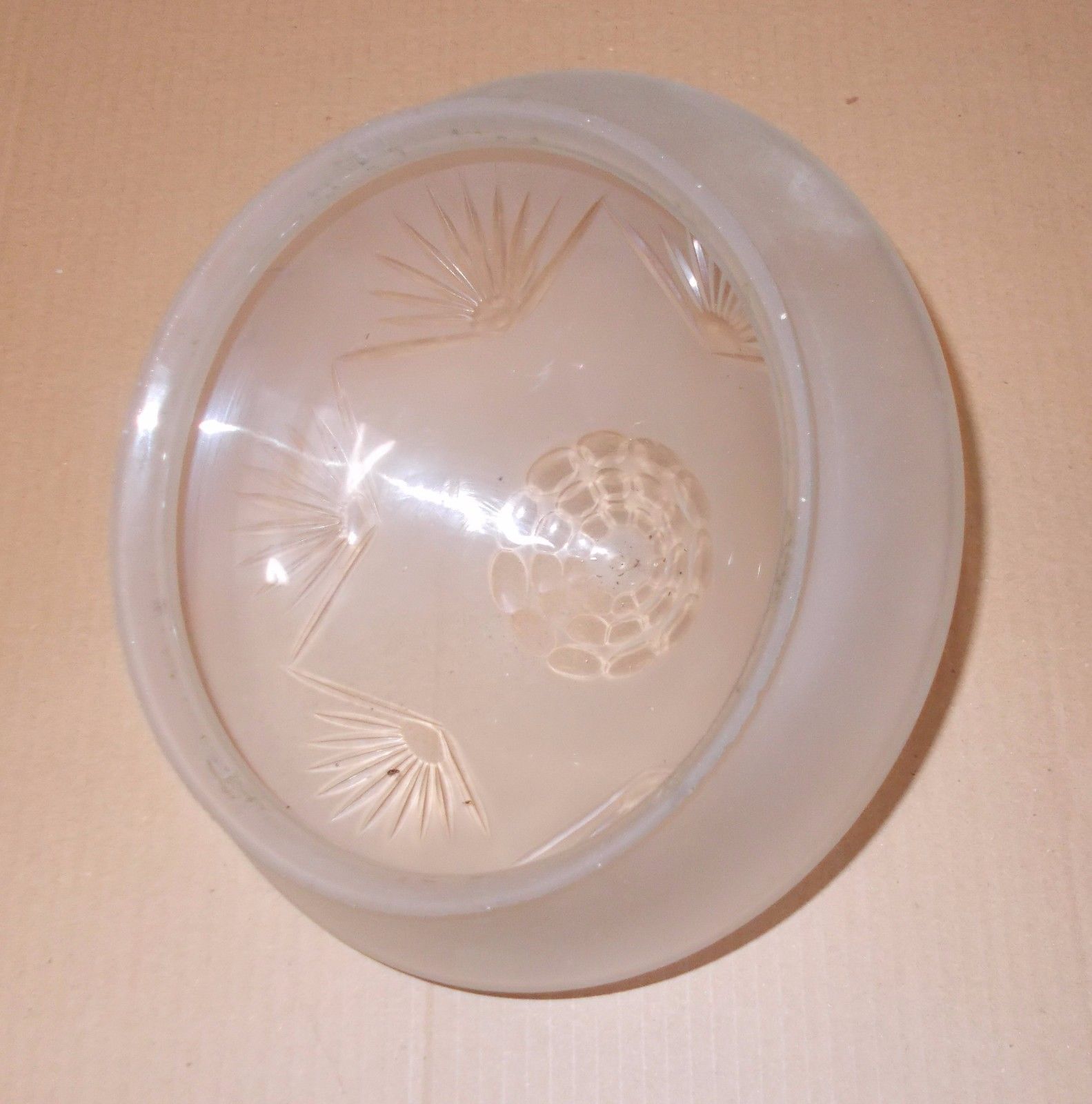 Coppa In Vetro Decorato O Inciso, Molto Decorativa, Utile Per Lampada O Lampadario immagine 2