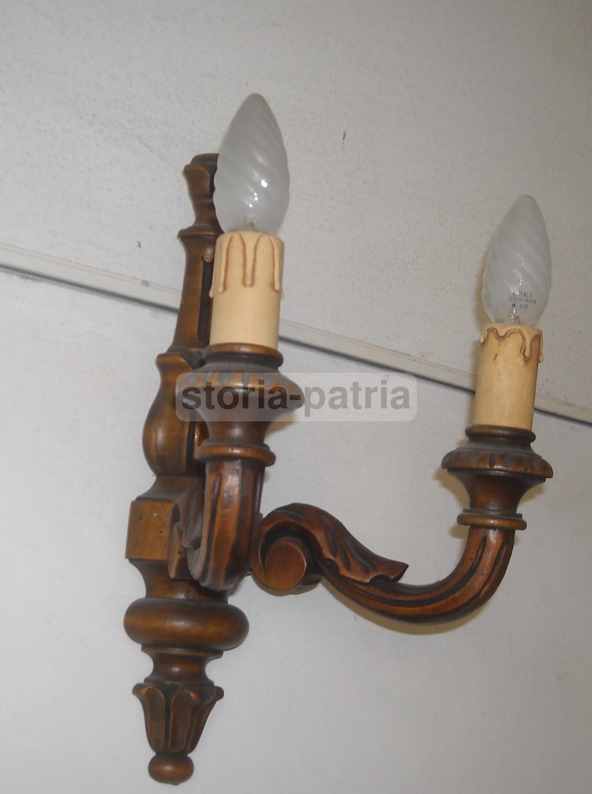 Decorativa Artistica Lampada Applique, Utile Complemento Darredo, Legno, Due Luci immagine 2