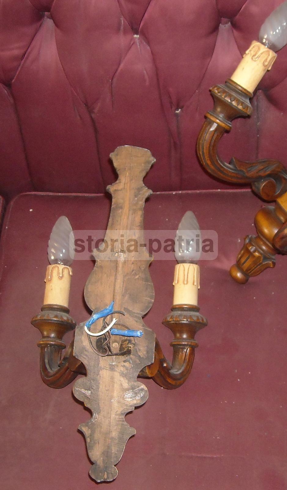 Decorativa Artistica Lampada Applique, Utile Complemento Darredo, Legno, Due Luci immagine 6