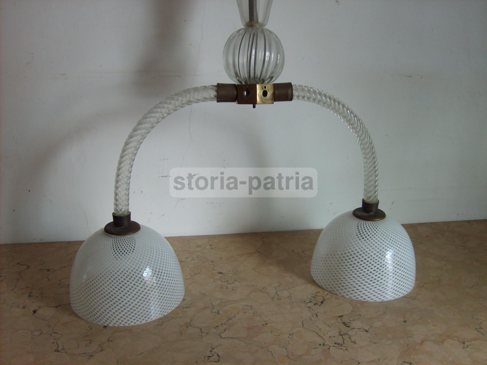 Design, Modernariato, Lampadario Sospensione, Decorativo Complemento Darredo, Vetro immagine 2
