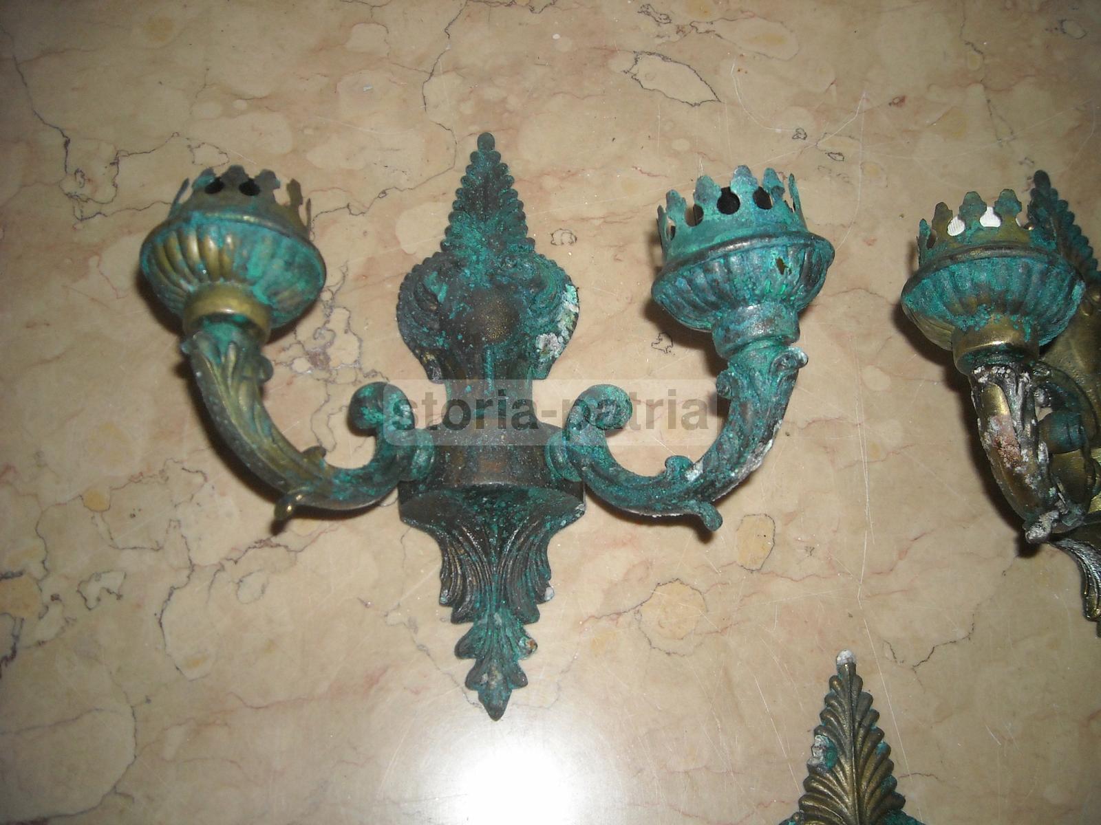Modernariato, Decorativa Lampada Da Parete, Metallo Bronzato, Utilissima Applique immagine 2