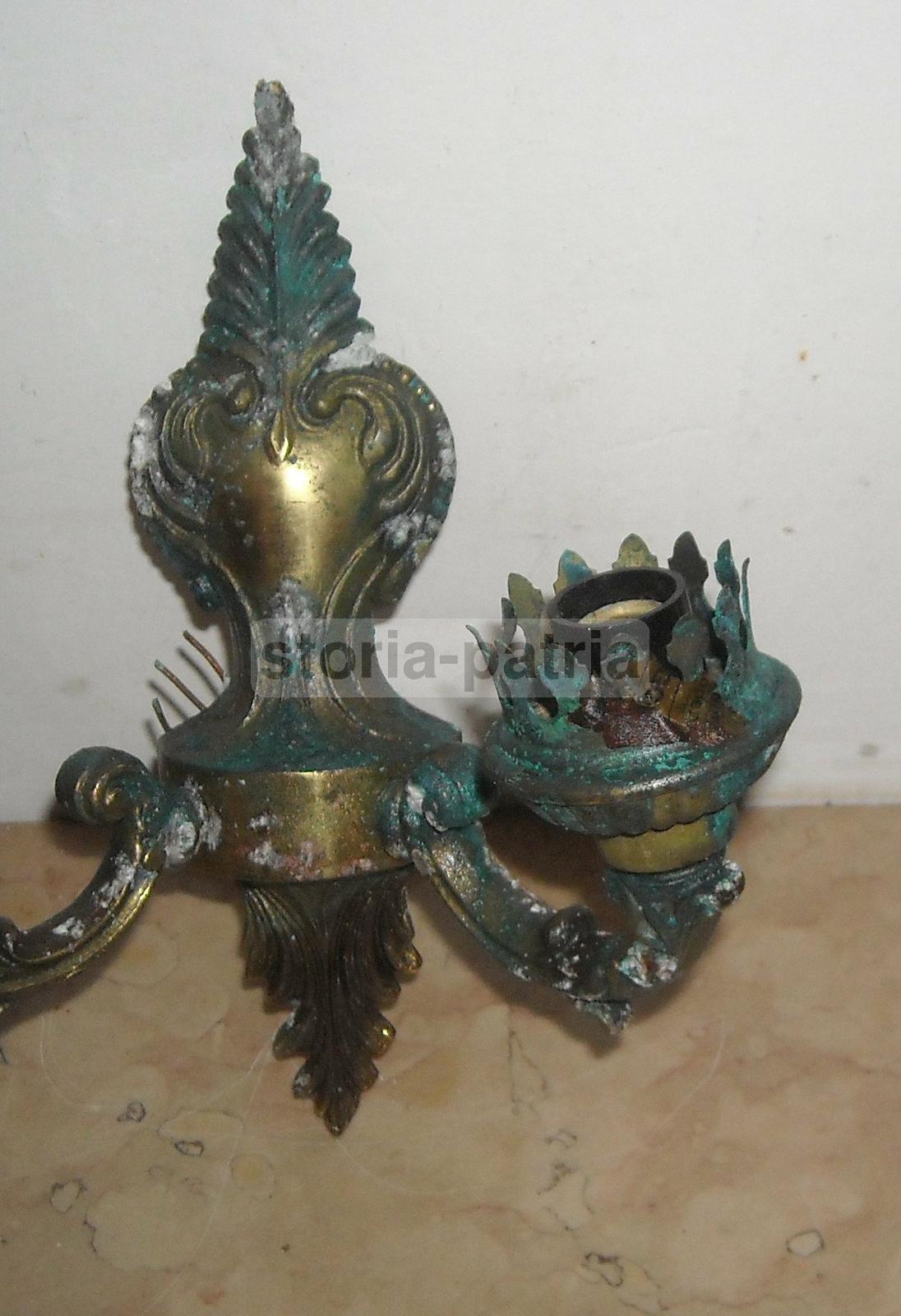 Modernariato, Decorativa Lampada Da Parete, Metallo Bronzato, Utilissima Applique immagine 10