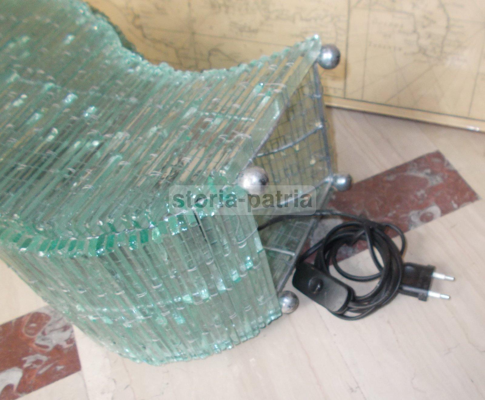 Modernariato, Design, Arti Decorative, Lampada, Inusuale Assemblaggio Di Vetri, Utile immagine 10