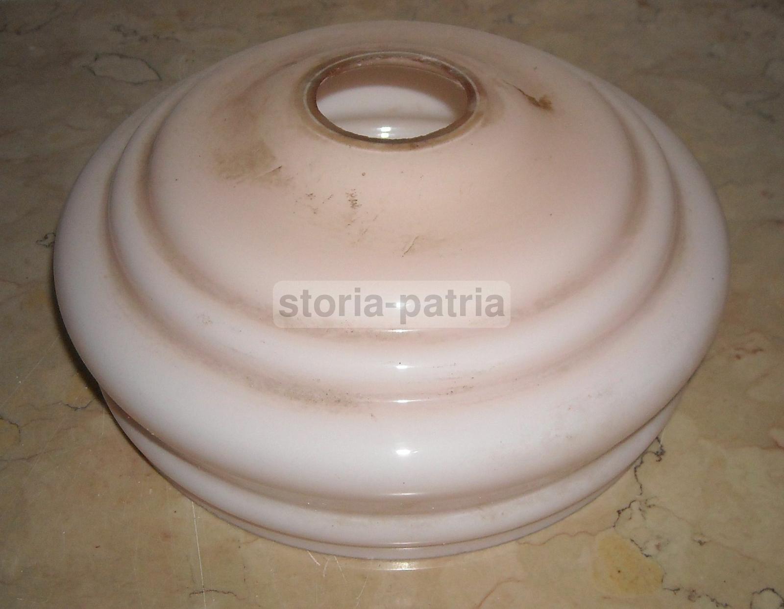 Modernariato, Design, Coppa Per Lampada, Inusuale Modellato, Vetro Rosato d'Epoca immagine 1