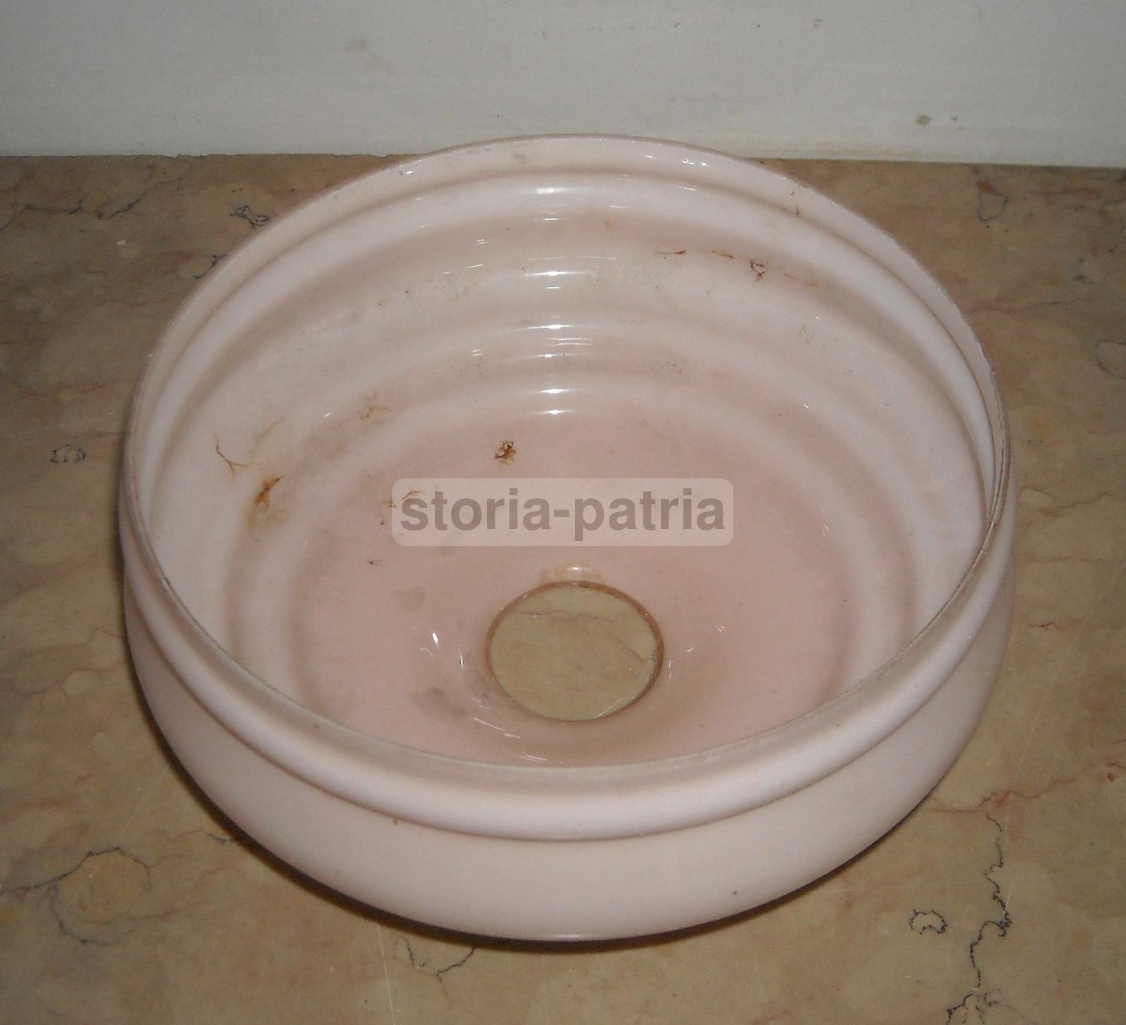 Modernariato, Design, Coppa Per Lampada, Inusuale Modellato, Vetro Rosato d'Epoca immagine 4