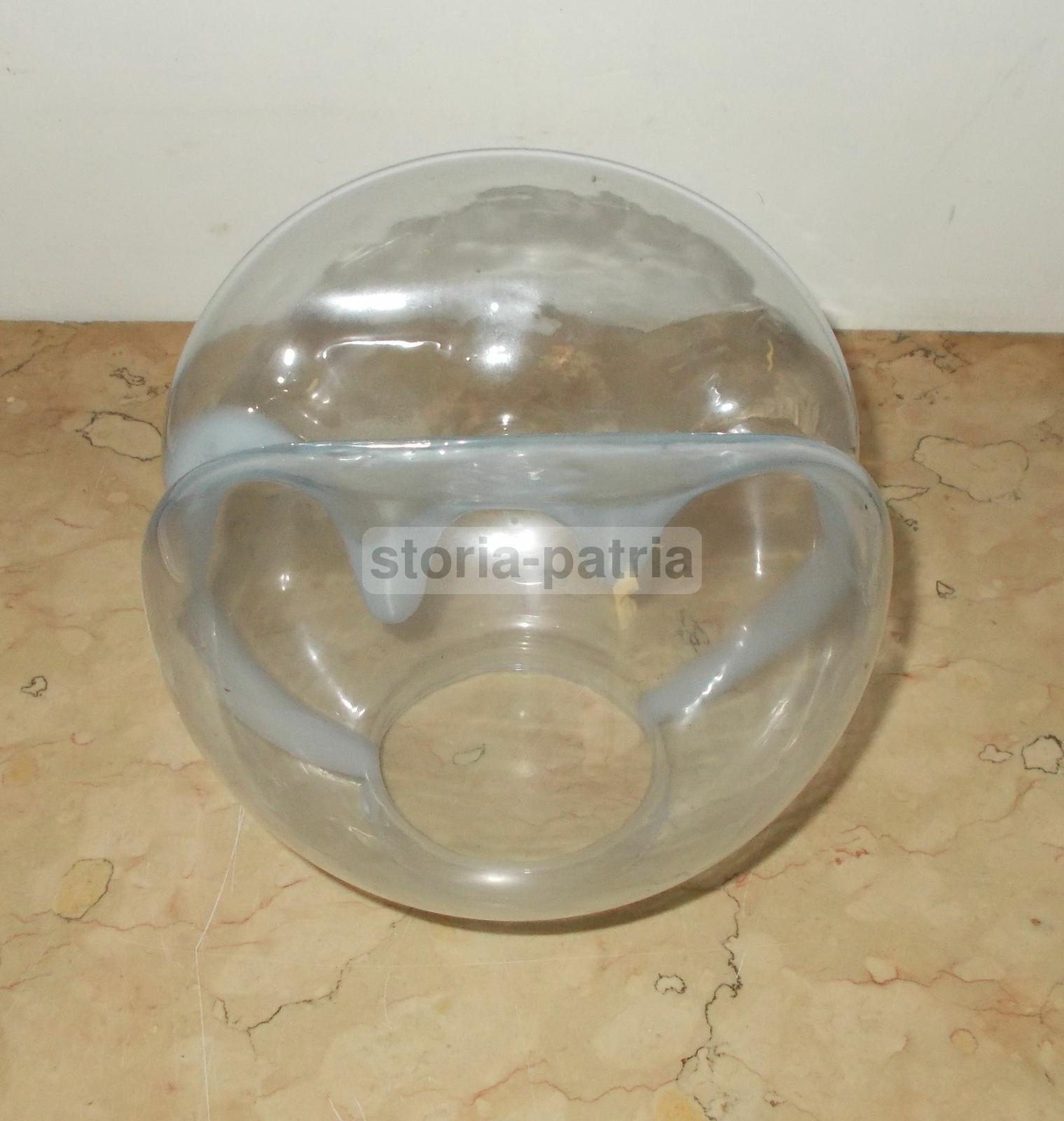 Modernariato, Design, Coppa Per Lampada, Modellata Con Introflessioni, Vetro d'Epoca immagine 1