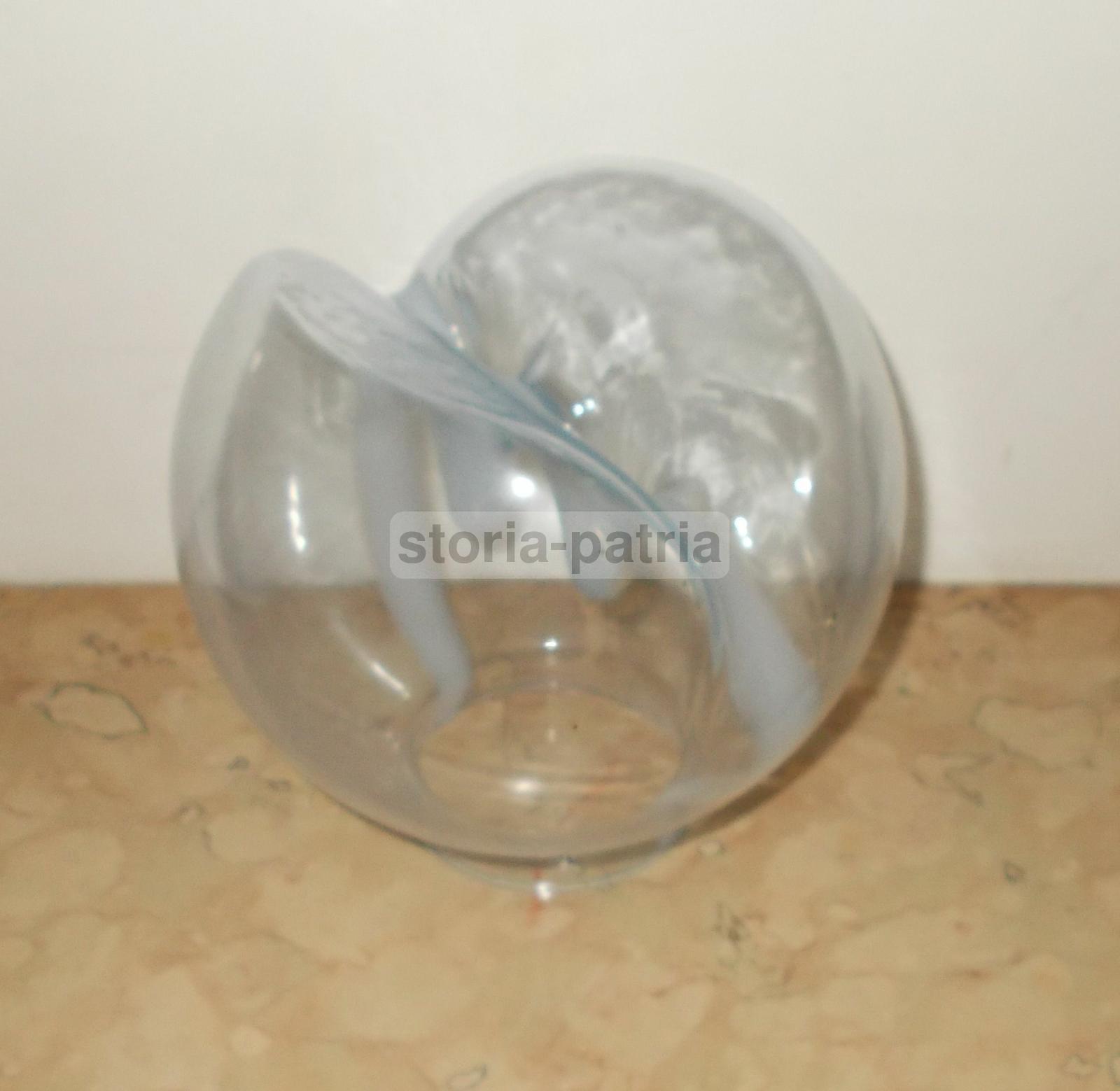 Modernariato, Design, Coppa Per Lampada, Modellata Con Introflessioni, Vetro d'Epoca immagine 2