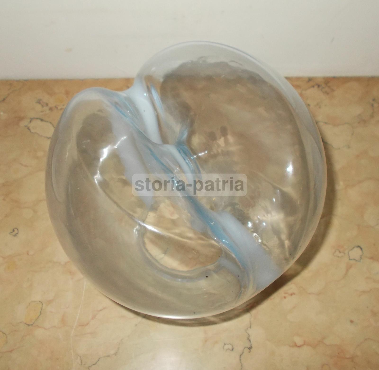 Modernariato, Design, Coppa Per Lampada, Modellata Con Introflessioni, Vetro d'Epoca immagine 3