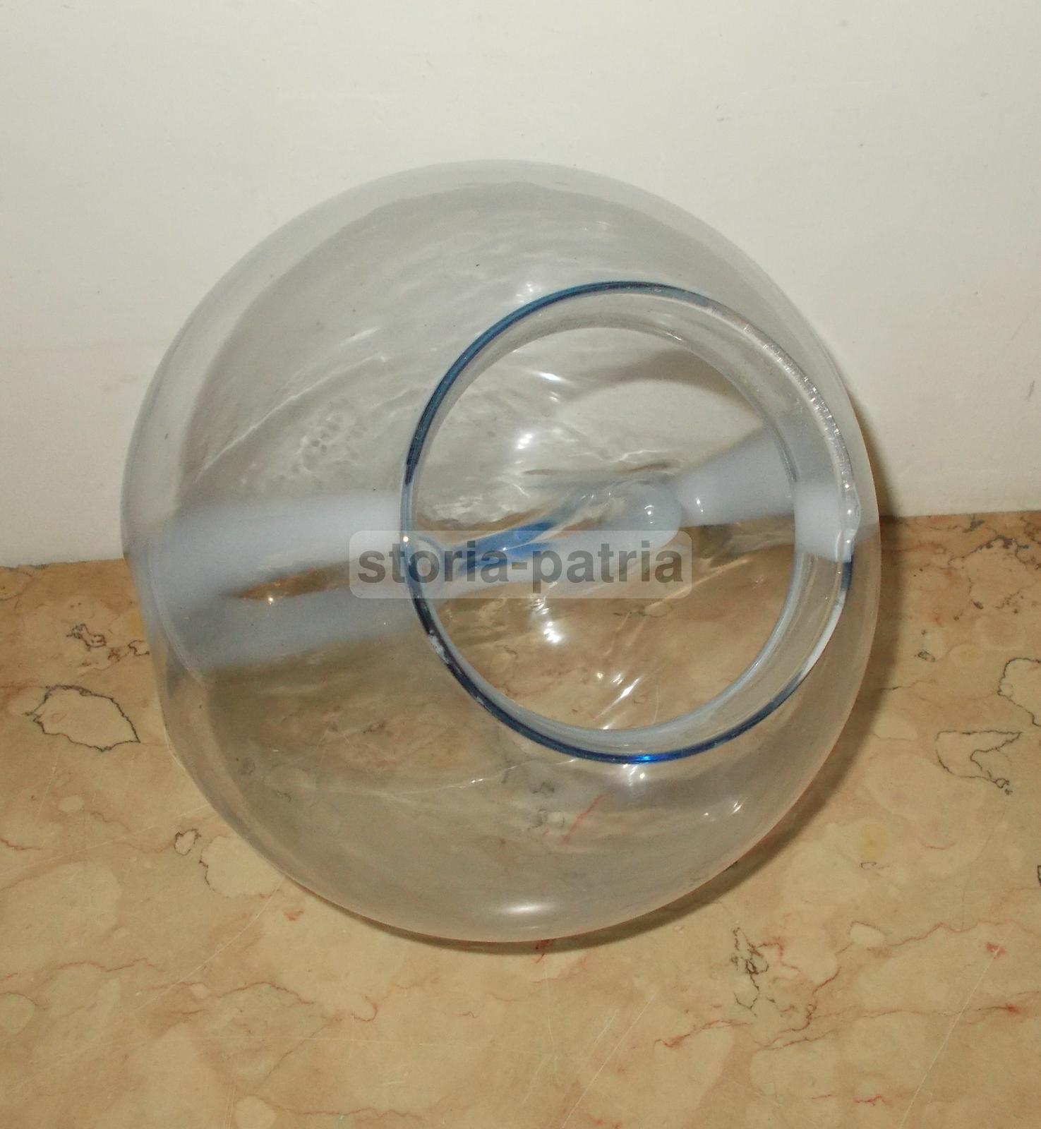 Modernariato, Design, Coppa Per Lampada, Modellata Con Introflessioni, Vetro d'Epoca immagine 5