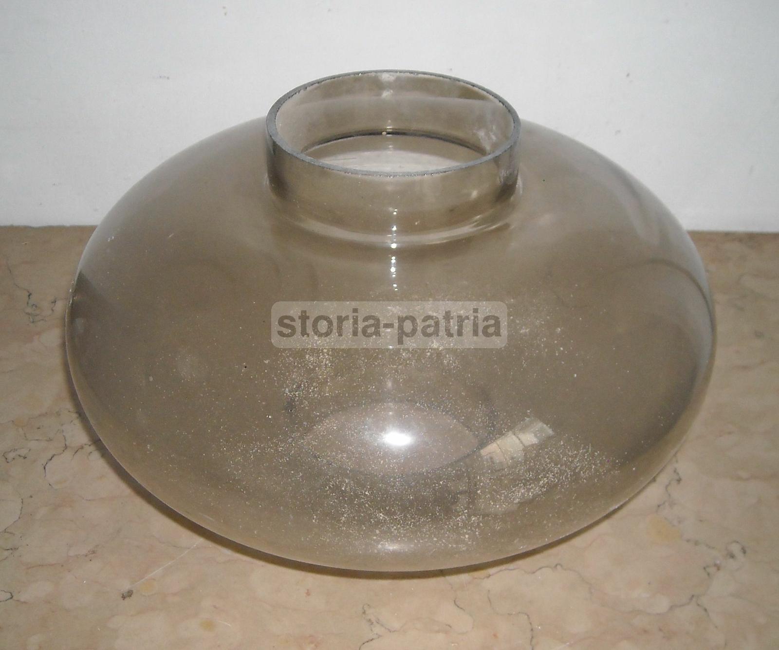 Modernariato, Design, Coppa Per Lampada O Lampadario, Grande Vetro Fumato d'Epoca immagine 1