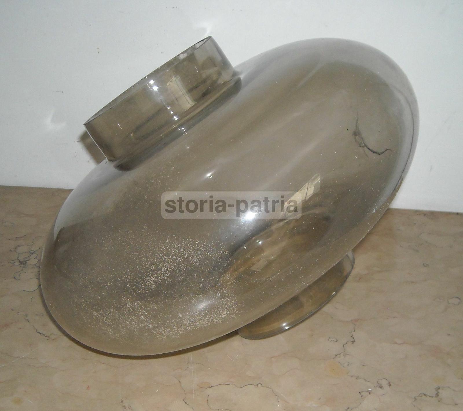 Modernariato, Design, Coppa Per Lampada O Lampadario, Grande Vetro Fumato d'Epoca immagine 3