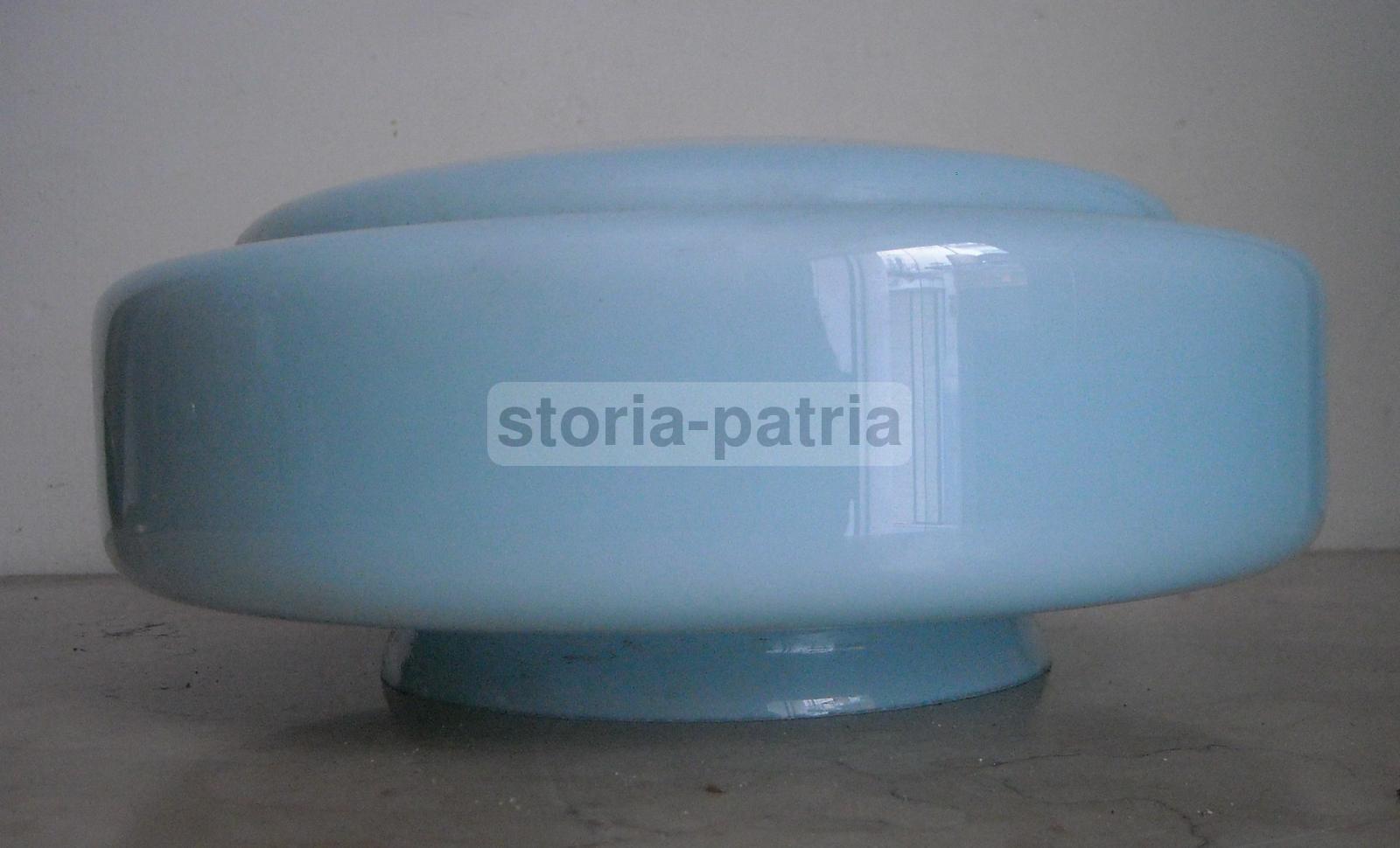 Modernariato, Design, Coppa Per Lampada, Piacevole Vetro Celeste, d'Epoca, Utilissima immagine 1