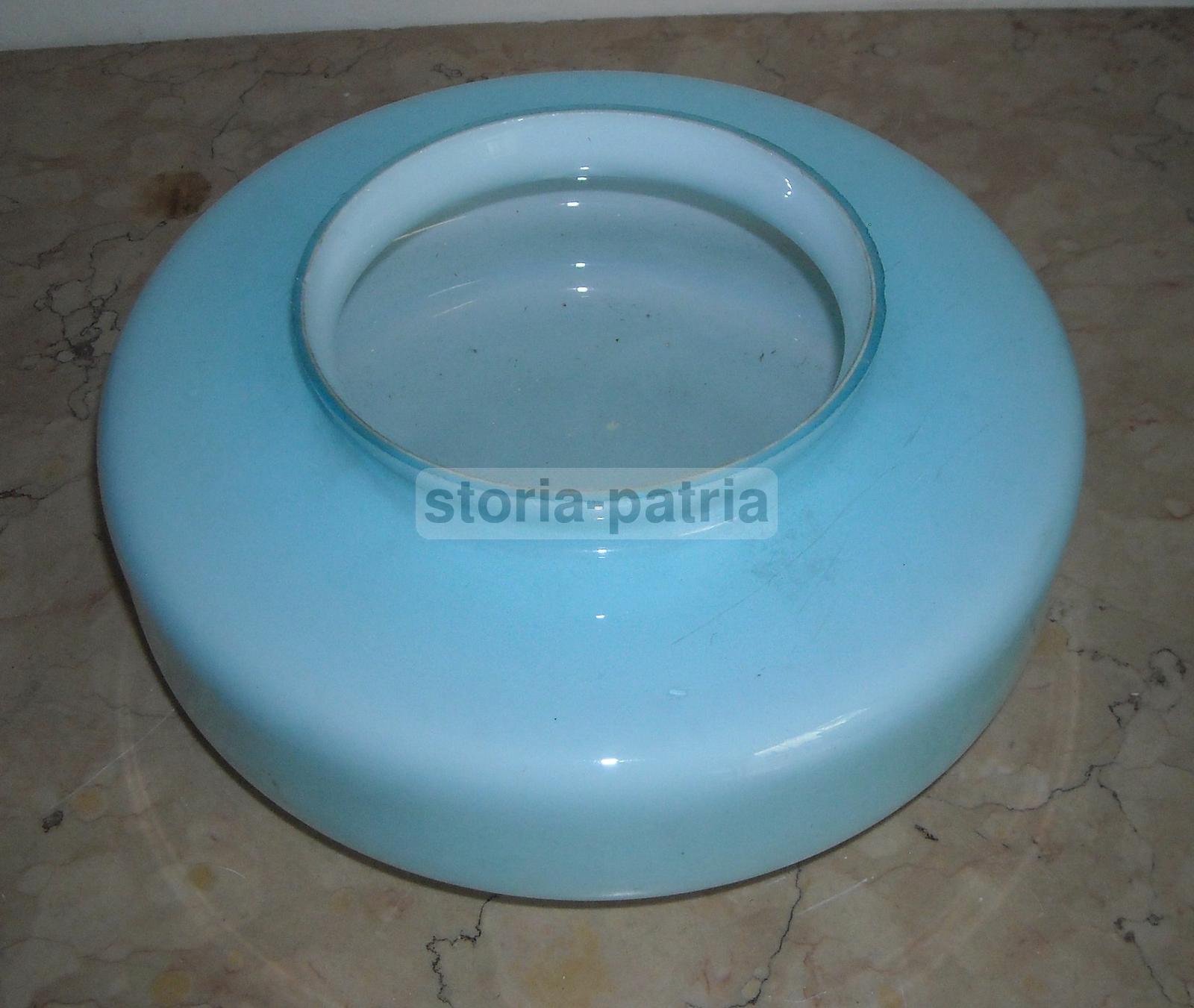Modernariato, Design, Coppa Per Lampada, Piacevole Vetro Celeste, d'Epoca, Utilissima immagine 2