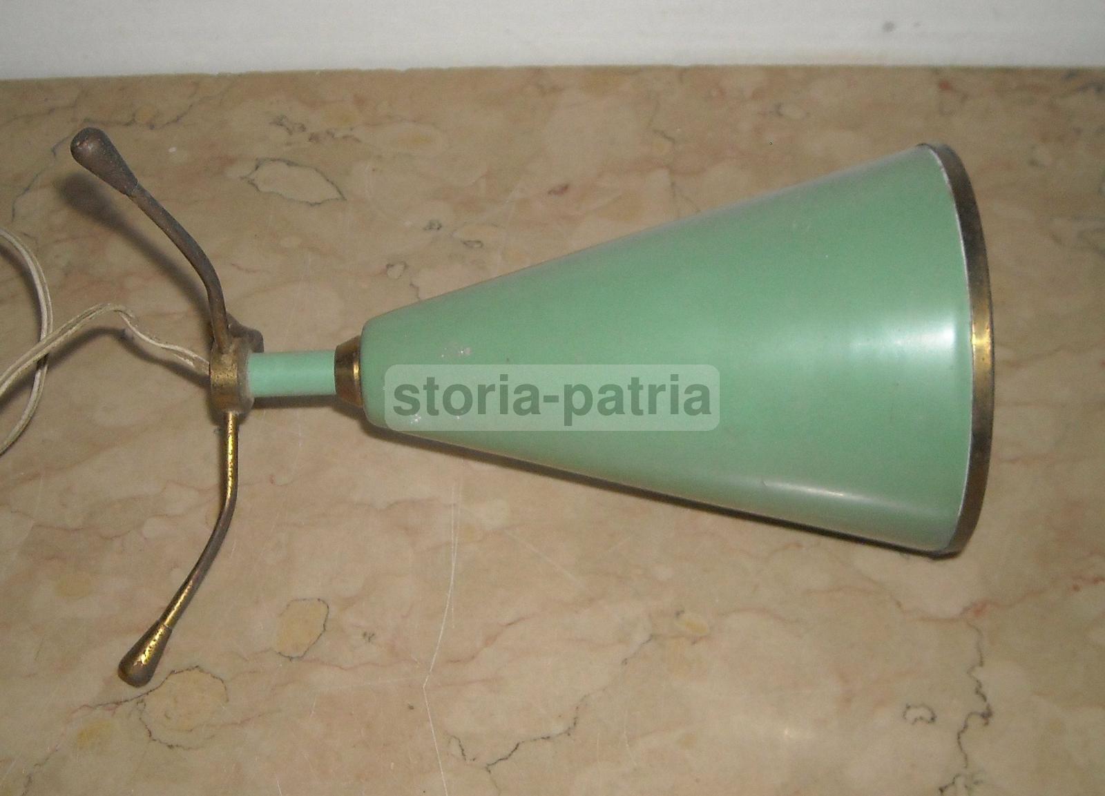 Modernariato, Design, Decorativa Lampada d'Epoca, Metallo Laccato, Inusuale Lumetto immagine 4