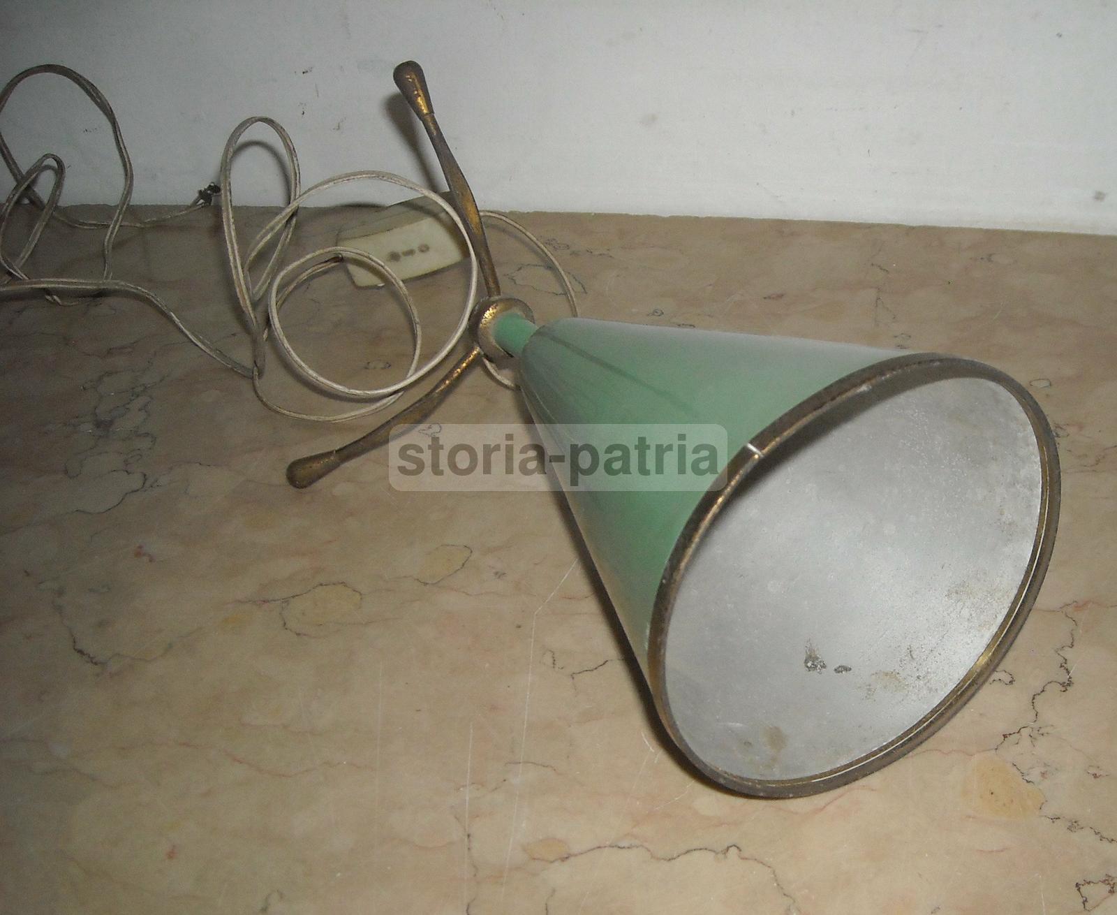 Modernariato, Design, Decorativa Lampada d'Epoca, Metallo Laccato, Inusuale Lumetto immagine 6