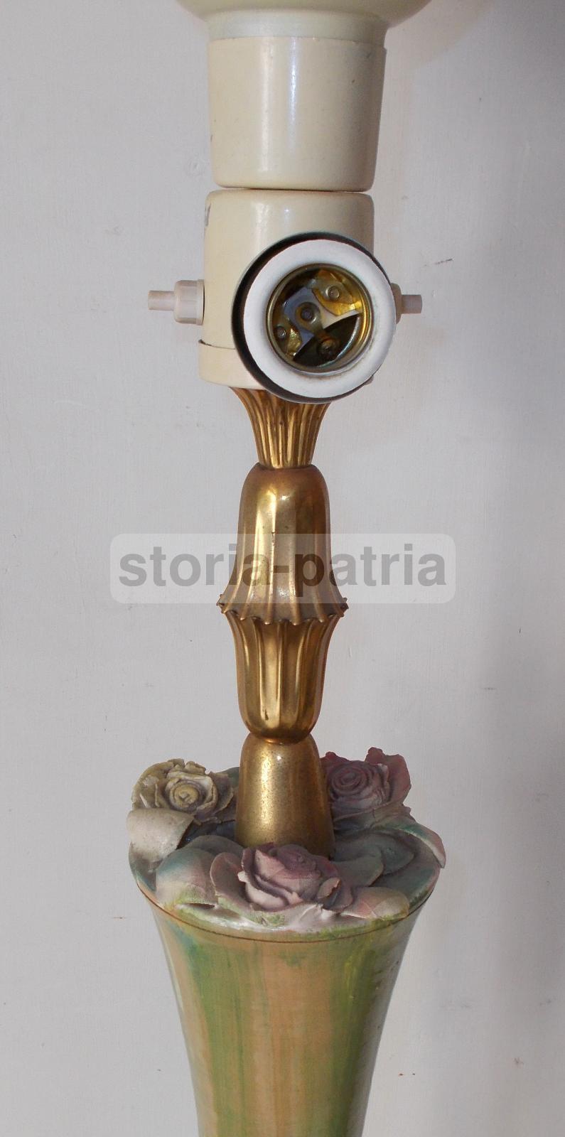 Modernariato, Design, Decorativa Lampada d'Epoca, Piantana Anni 50, Decori Floreali immagine 4