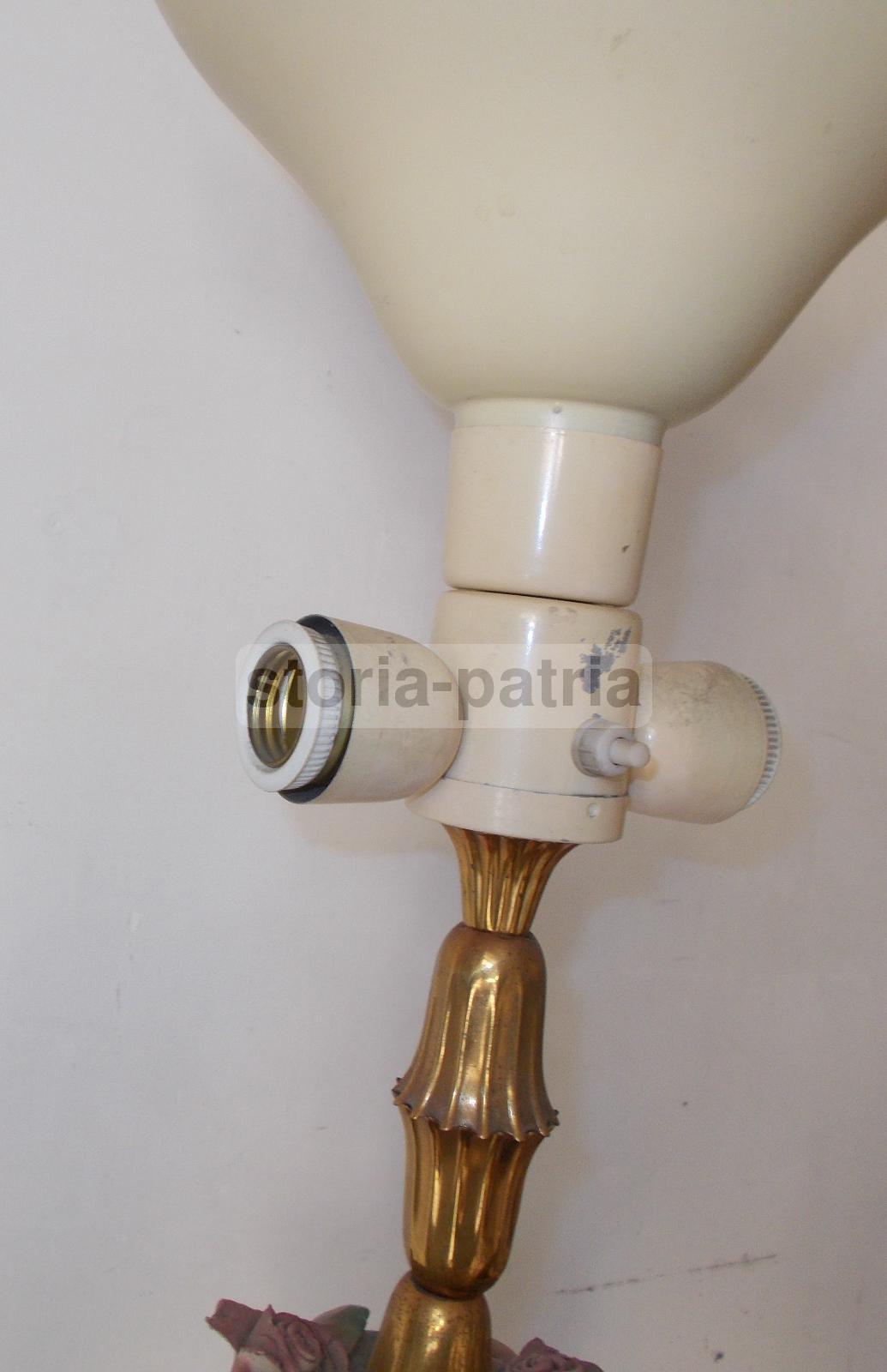 Modernariato, Design, Decorativa Lampada d'Epoca, Piantana Anni 50, Decori Floreali immagine 11