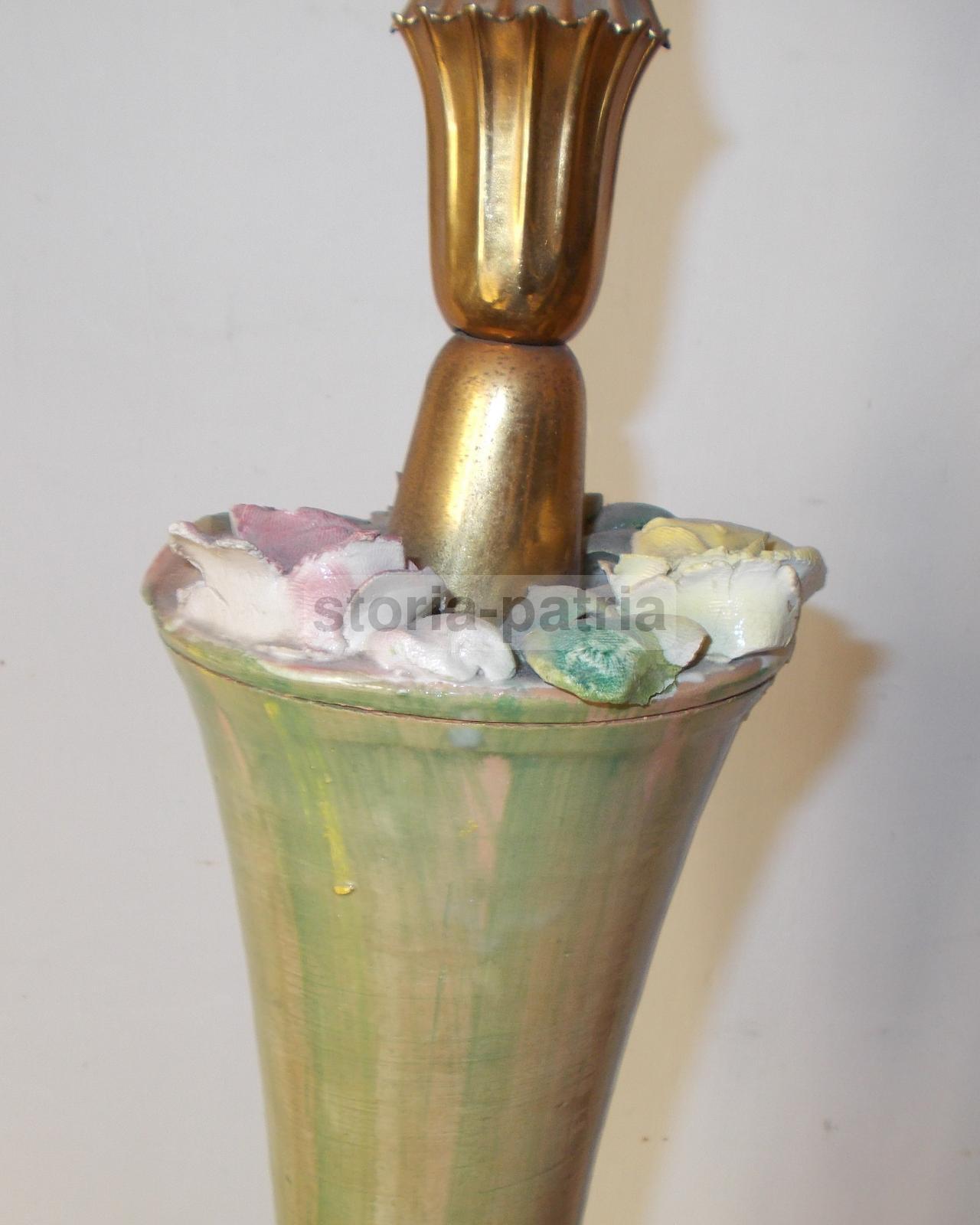 Modernariato, Design, Decorativa Lampada d'Epoca, Piantana Anni 50, Decori Floreali immagine 15