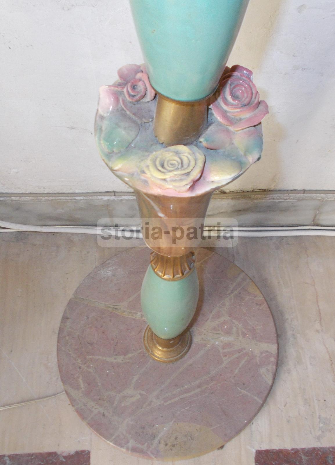 Modernariato, Design, Decorativa Lampada d'Epoca, Piantana Anni 50, Decori Floreali immagine 17