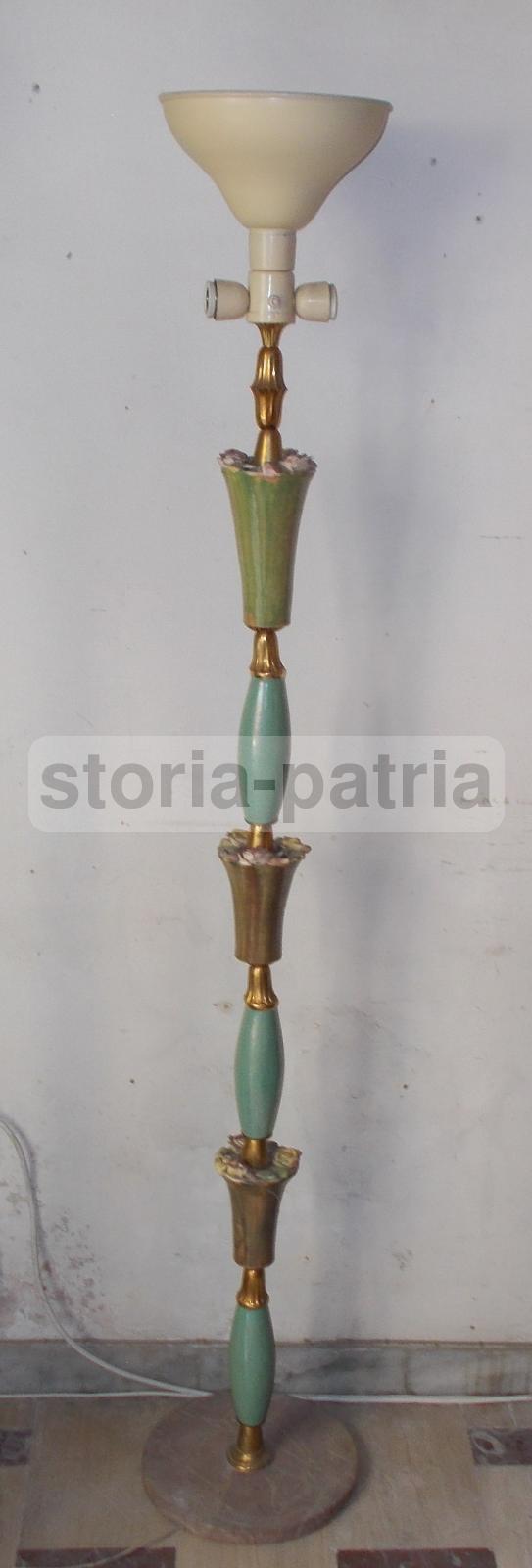 Modernariato, Design, Decorativa Lampada d'Epoca, Piantana Anni 50, Decori Floreali immagine 20