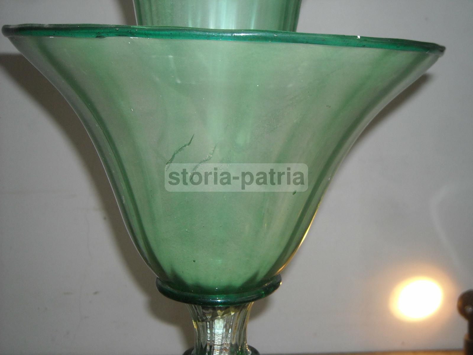 Modernariato, Design, Decorativa Lampada d'Epoca, Piantana In Vetro, Murano, Art Deco immagine 3