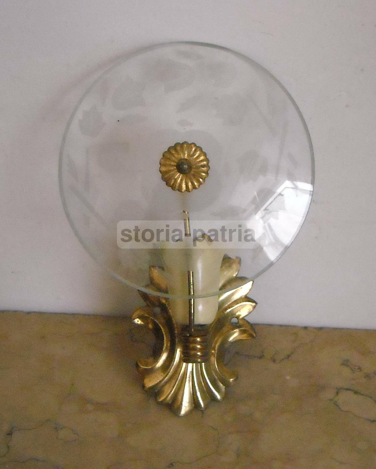 Modernariato, Design, Graziosa E Decorativa Applique, Con Vetro Inciso, d'Epoca immagine 2