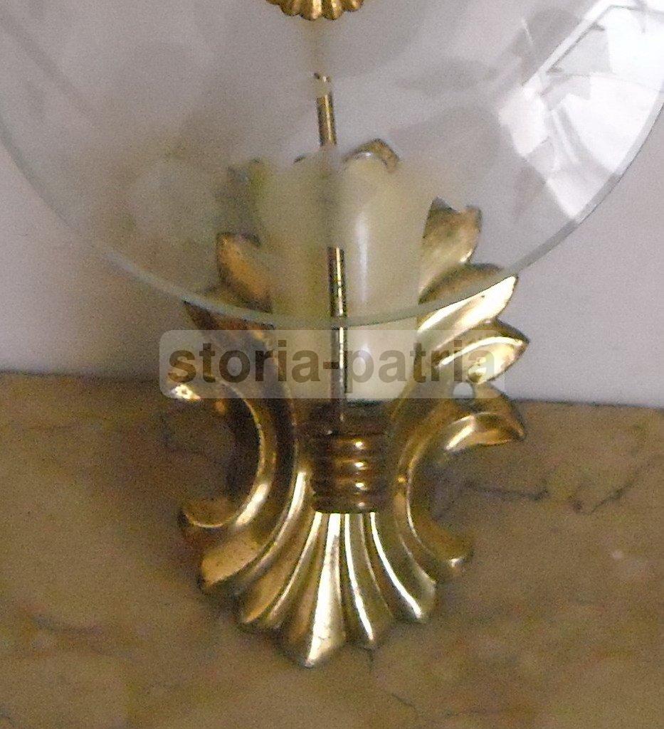 Modernariato, Design, Graziosa E Decorativa Applique, Con Vetro Inciso, d'Epoca immagine 3
