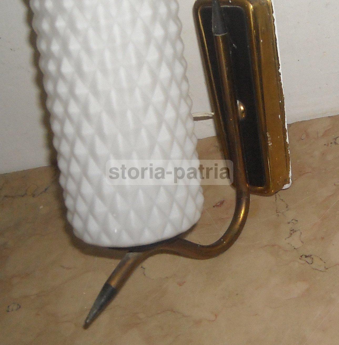 Modernariato, Design, Graziosa E Decorativa Applique, Con Vetro Opalescente Bianco immagine 5