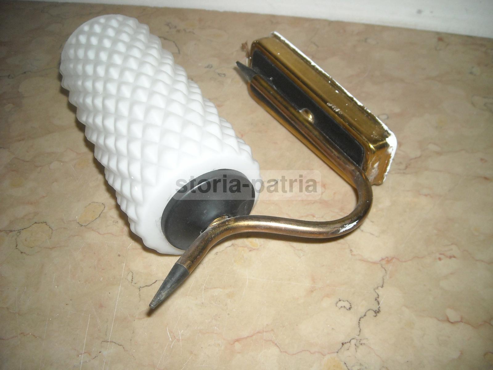 Modernariato, Design, Graziosa E Decorativa Applique, Con Vetro Opalescente Bianco immagine 7