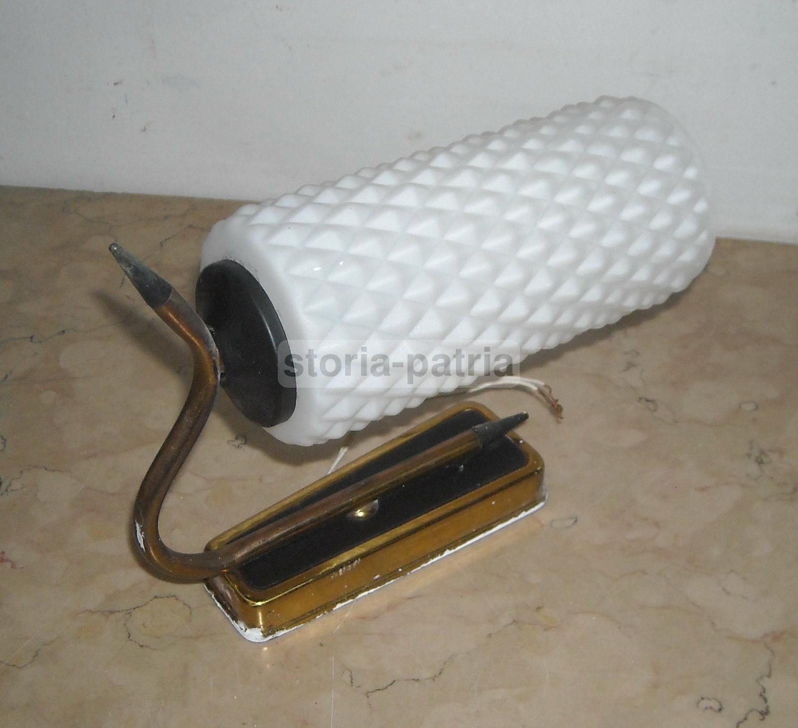 Modernariato, Design, Graziosa E Decorativa Applique, Con Vetro Opalescente Bianco immagine 8