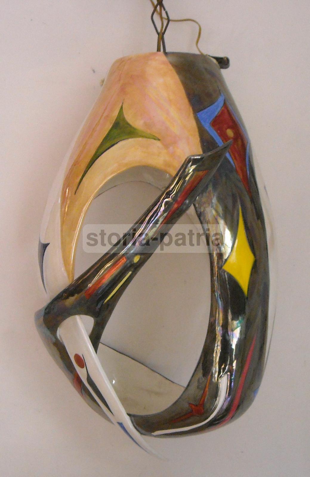 Modernariato, Design, Inusuale Artistico Lampadario, Marostica, Alcyone, Ceramica immagine 2