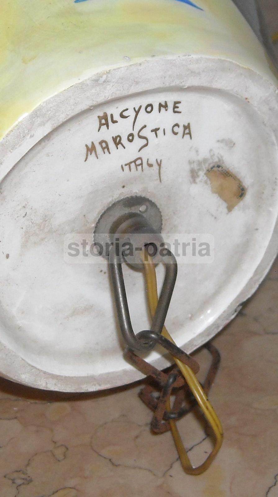 Modernariato, Design, Inusuale Artistico Lampadario, Marostica, Alcyone, Ceramica immagine 3