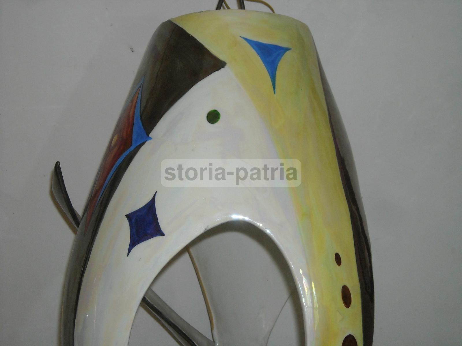 Modernariato, Design, Inusuale Artistico Lampadario, Marostica, Alcyone, Ceramica immagine 5