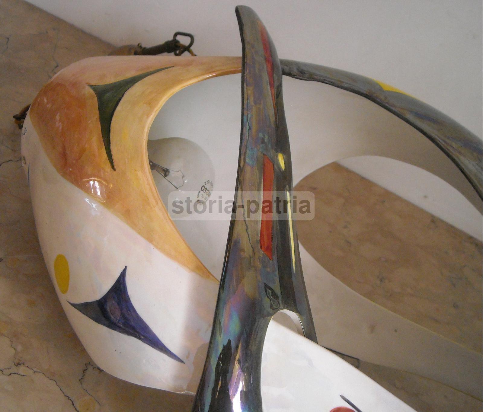 Modernariato, Design, Inusuale Artistico Lampadario, Marostica, Alcyone, Ceramica immagine 11