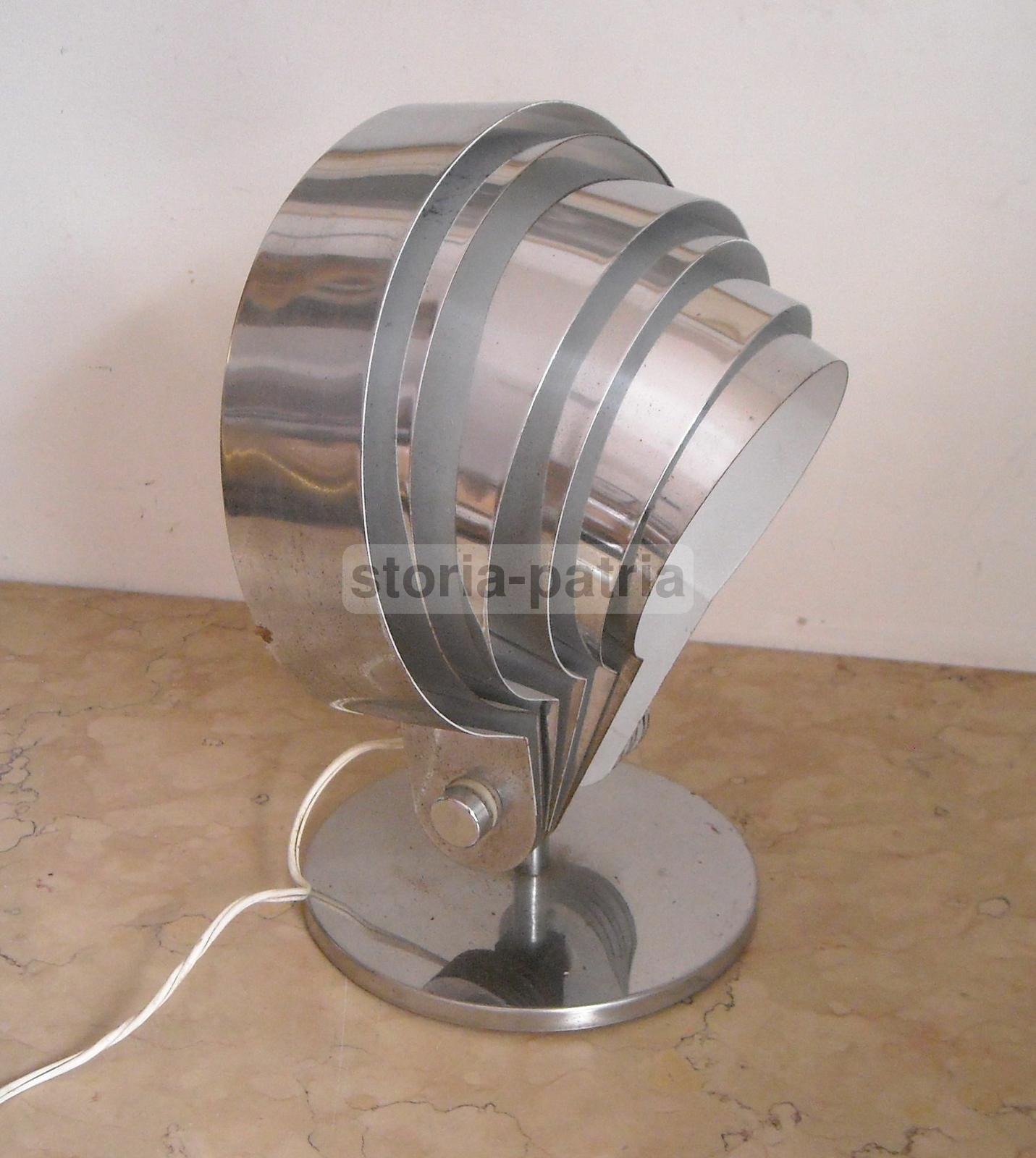 Modernariato, Design, Inusuale Suggestiva Lampada Da Tavolo, Lamelle Orientabili immagine 2