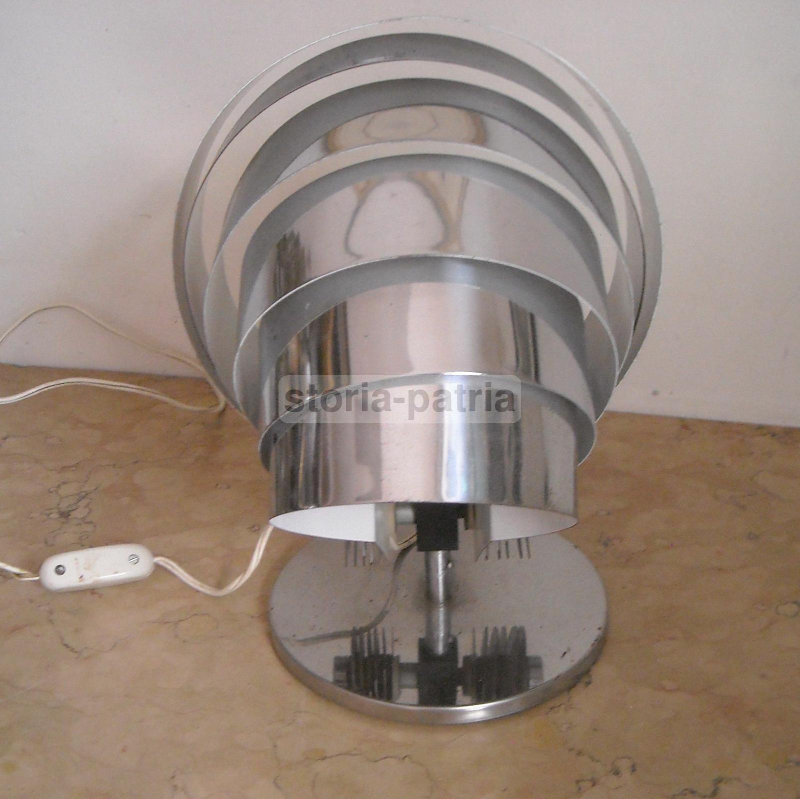 Modernariato, Design, Inusuale Suggestiva Lampada Da Tavolo, Lamelle Orientabili immagine 4