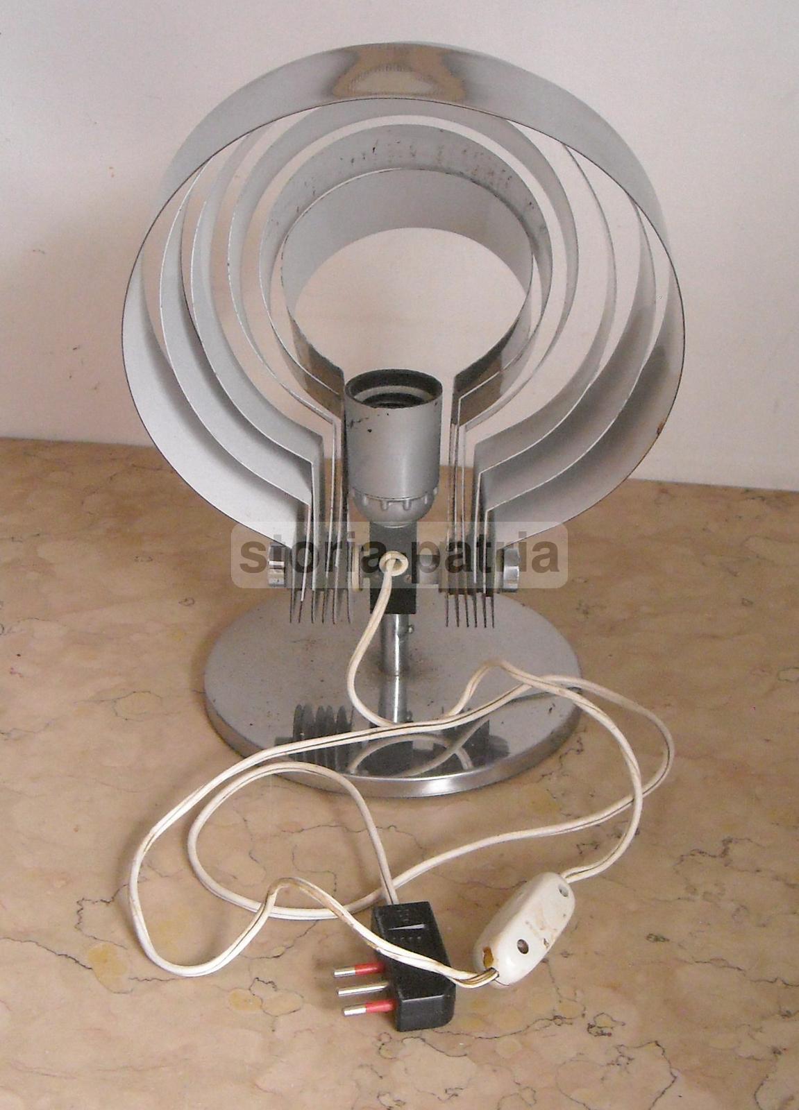 Modernariato, Design, Inusuale Suggestiva Lampada Da Tavolo, Lamelle Orientabili immagine 5