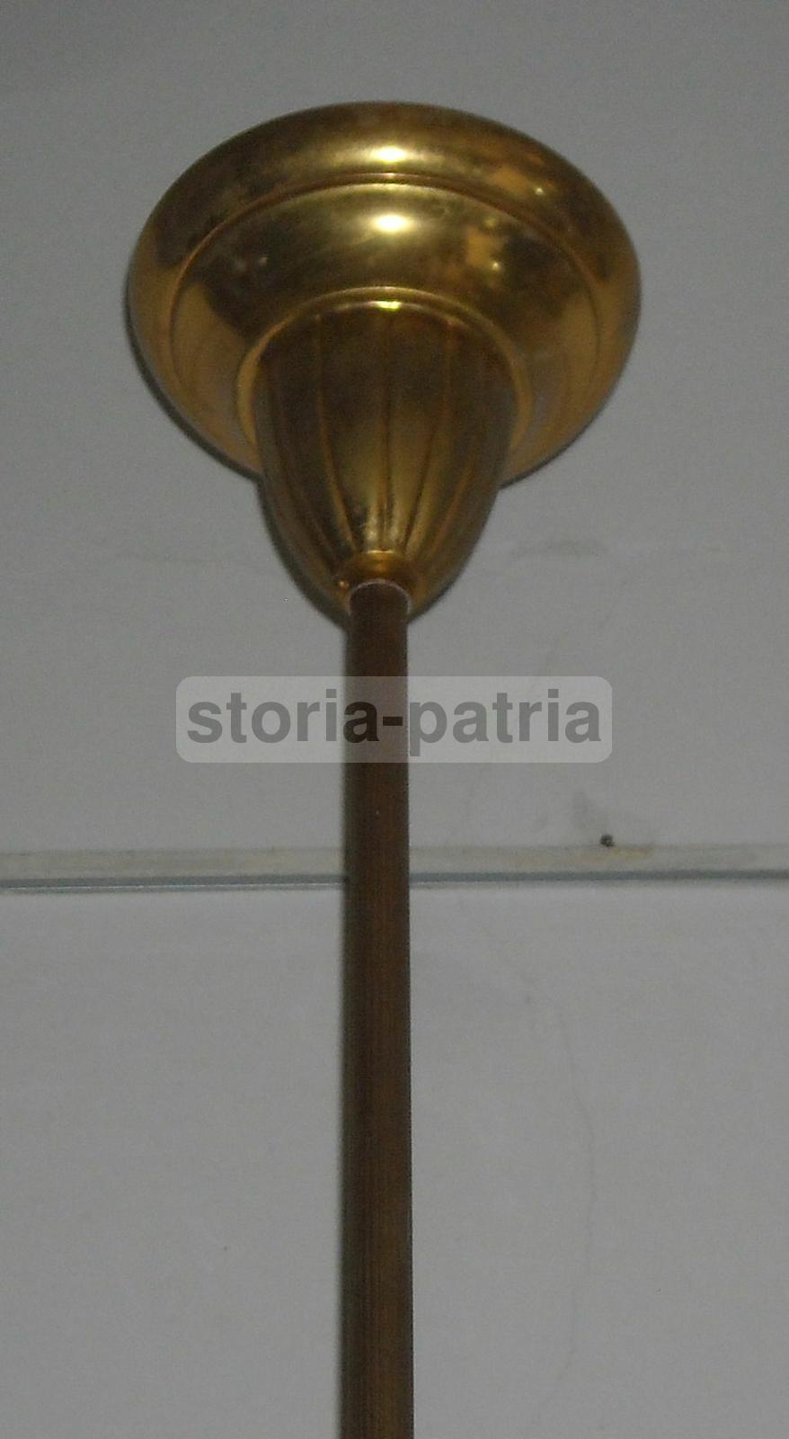 Modernariato, Design, Lampadario d'Epoca, Metallo Dorato, Ottime Utili Dimensioni immagine 6