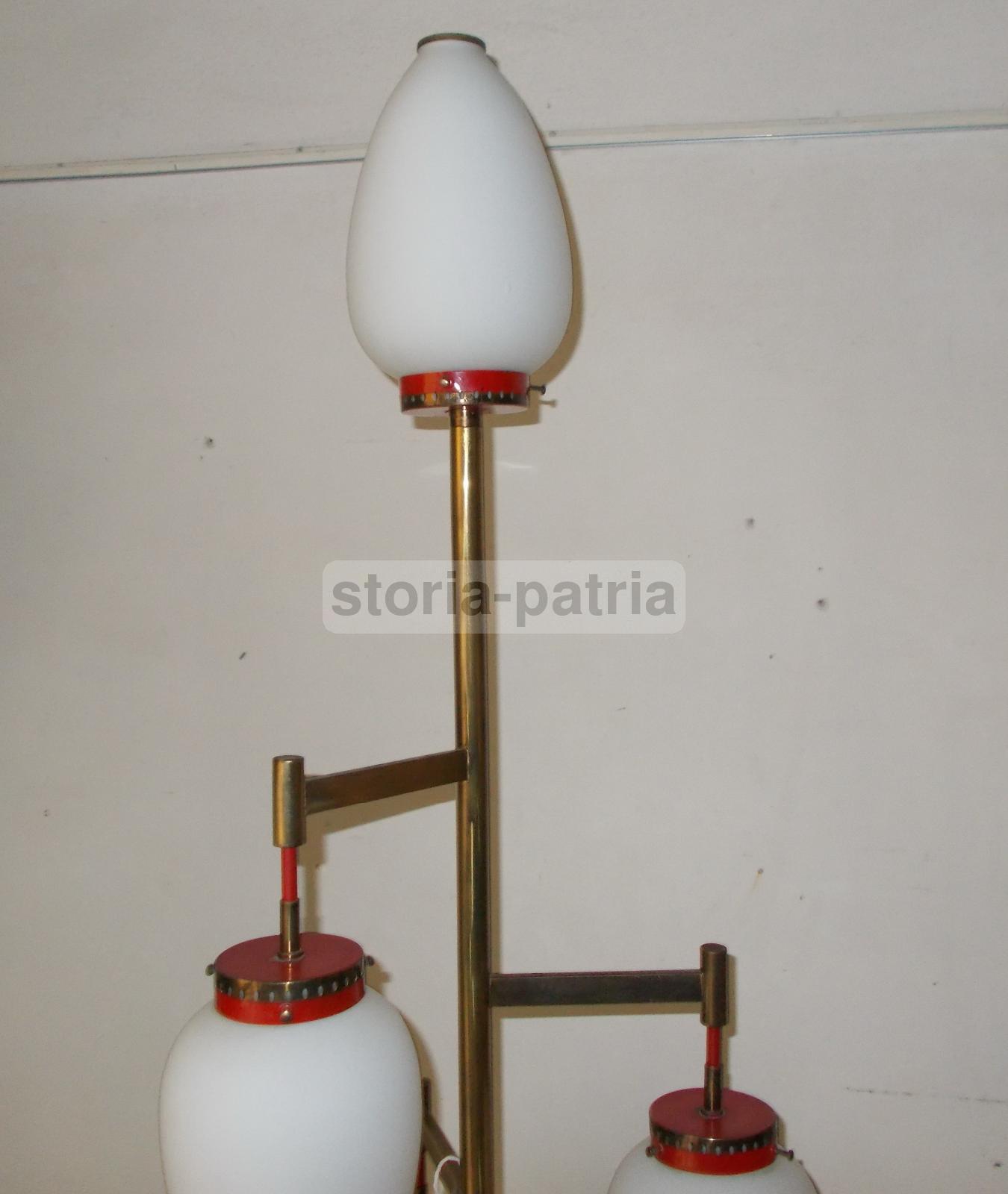 Modernariato, Design, Stilizzata Decorativa Lampada Piantana, Decorativa, Con Vetri immagine 4