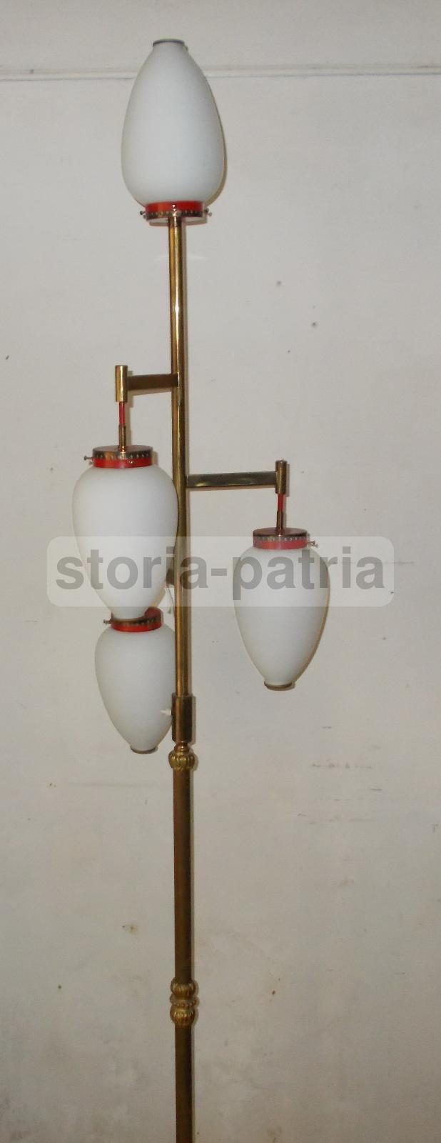 Modernariato, Design, Stilizzata Decorativa Lampada Piantana, Decorativa, Con Vetri immagine 5