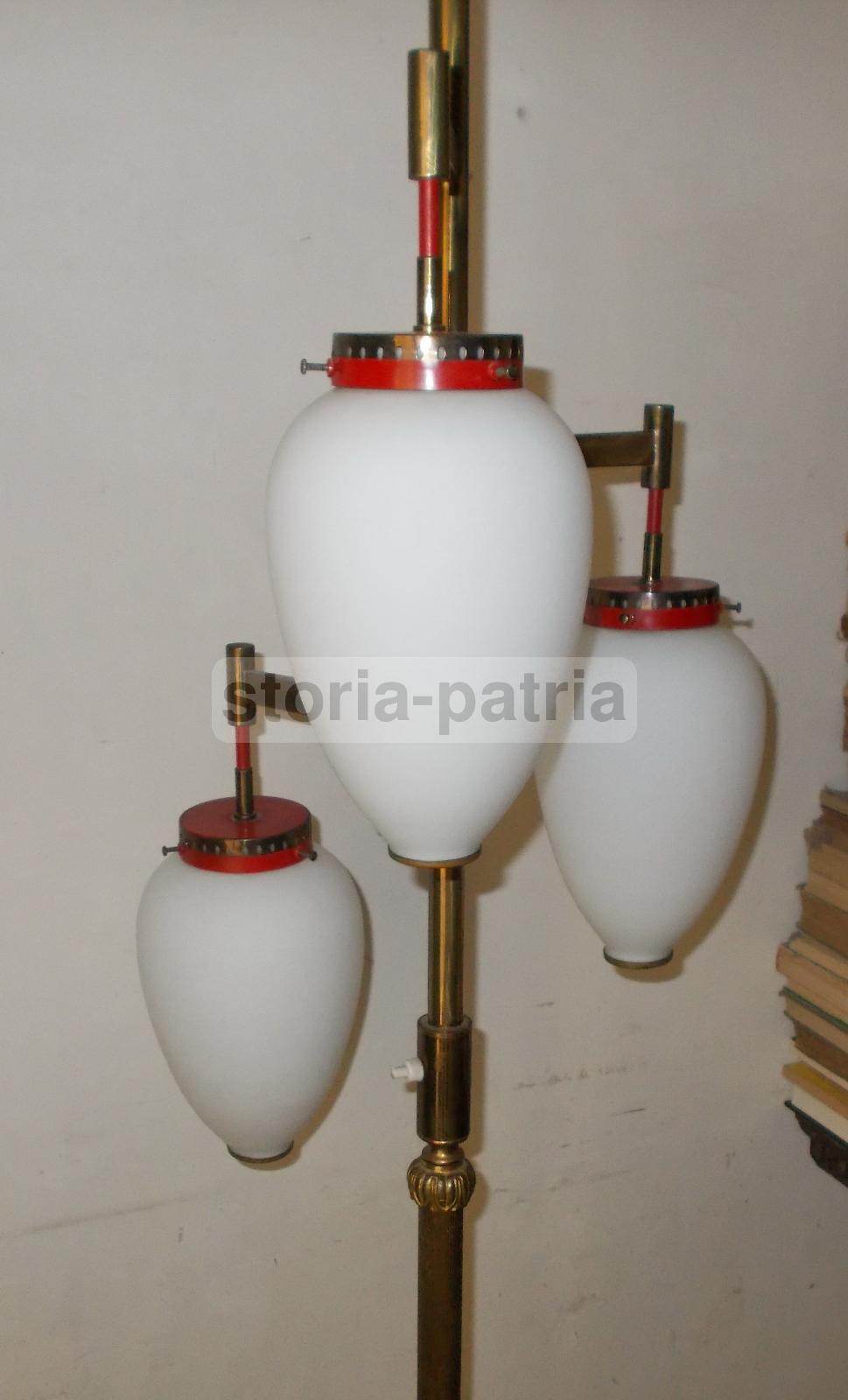 Modernariato, Design, Stilizzata Decorativa Lampada Piantana, Decorativa, Con Vetri immagine 7