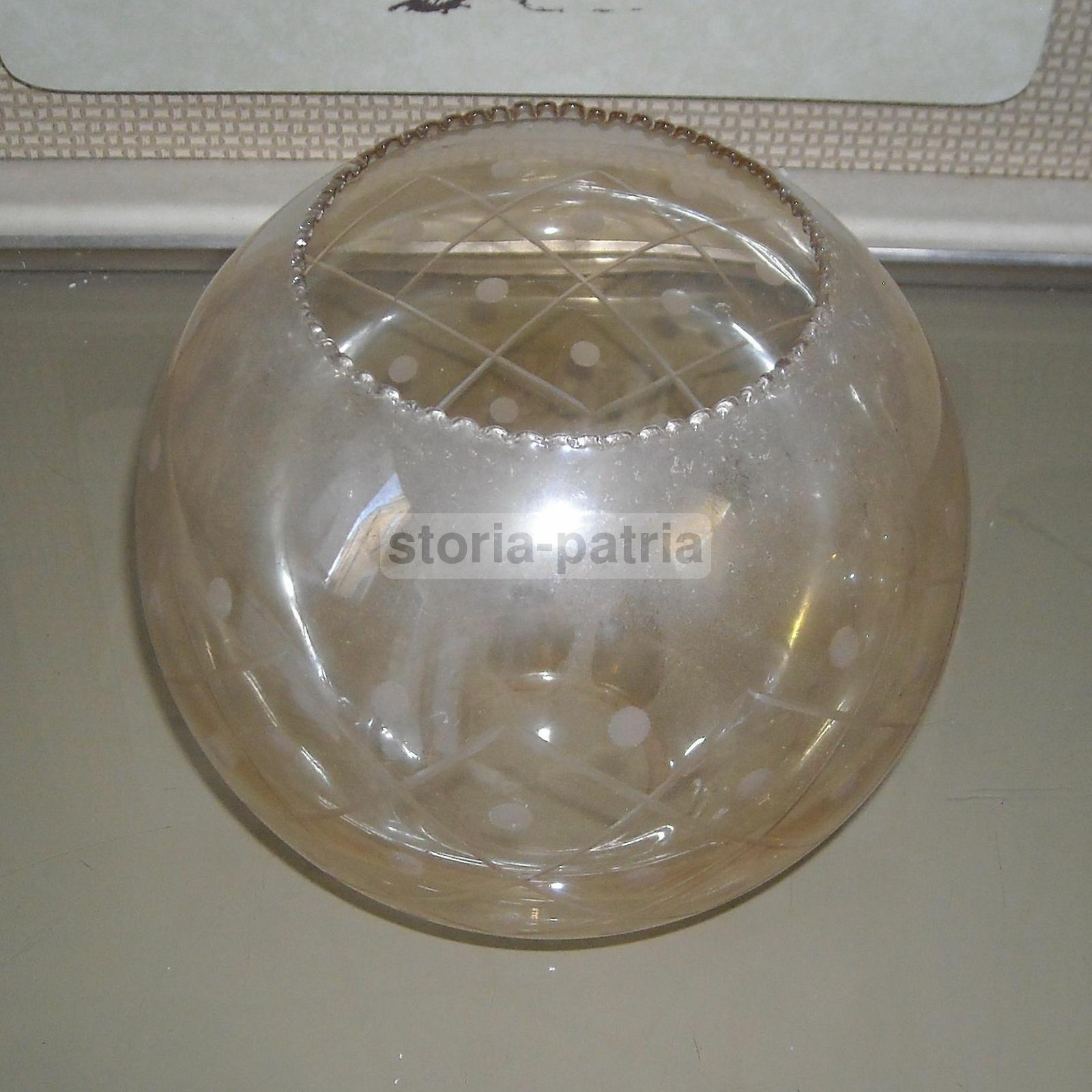 Modernariato, Design, Vetro Inciso, Coppa Per Lampada O Lampadario, Utilissima immagine 1