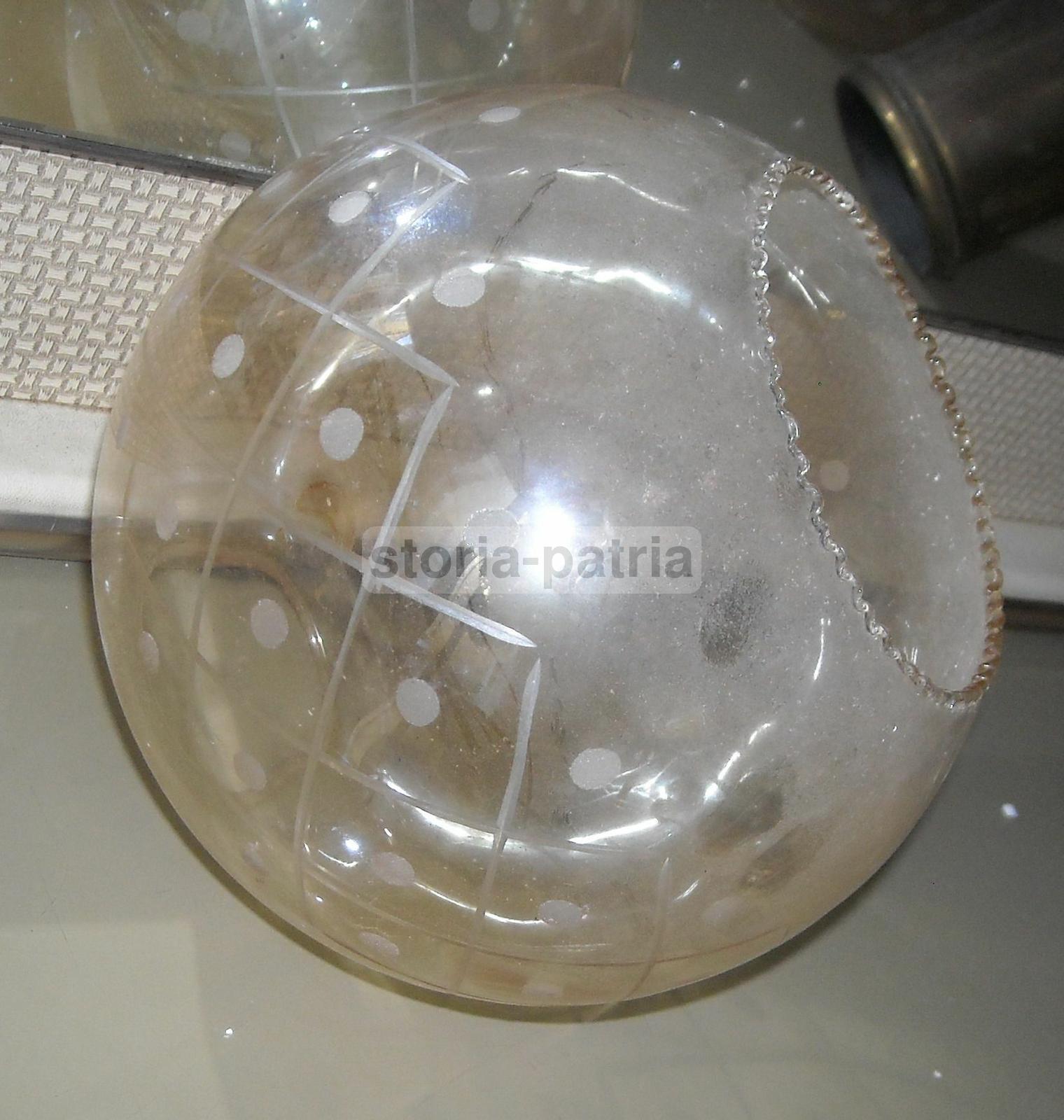 Modernariato, Design, Vetro Inciso, Coppa Per Lampada O Lampadario, Utilissima immagine 3
