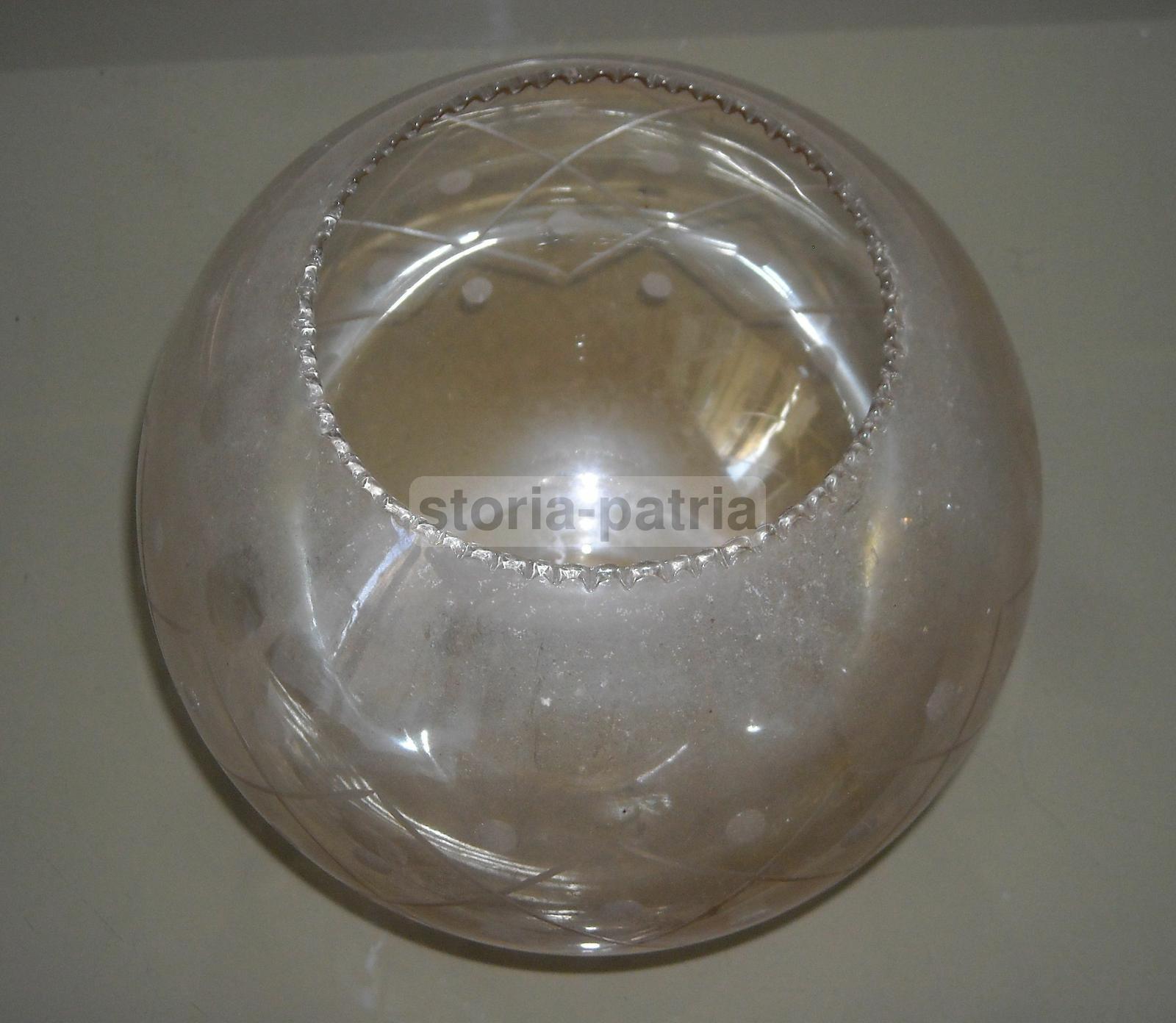 Modernariato, Design, Vetro Inciso, Coppa Per Lampada O Lampadario, Utilissima immagine 5