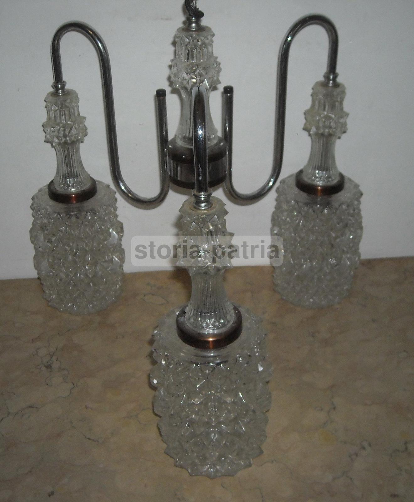 Suggestivo Lampadario d'Epoca, Modernariato, Design, Magnifici Vetri, Decorativo immagine 1